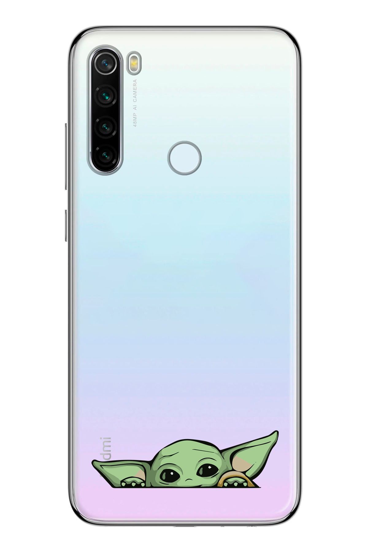 moonset Xiaomi Redmi Note 8 Uyumlu Yoda Tasarımlı Baskılı Şeffaf Telefon Kılıfı