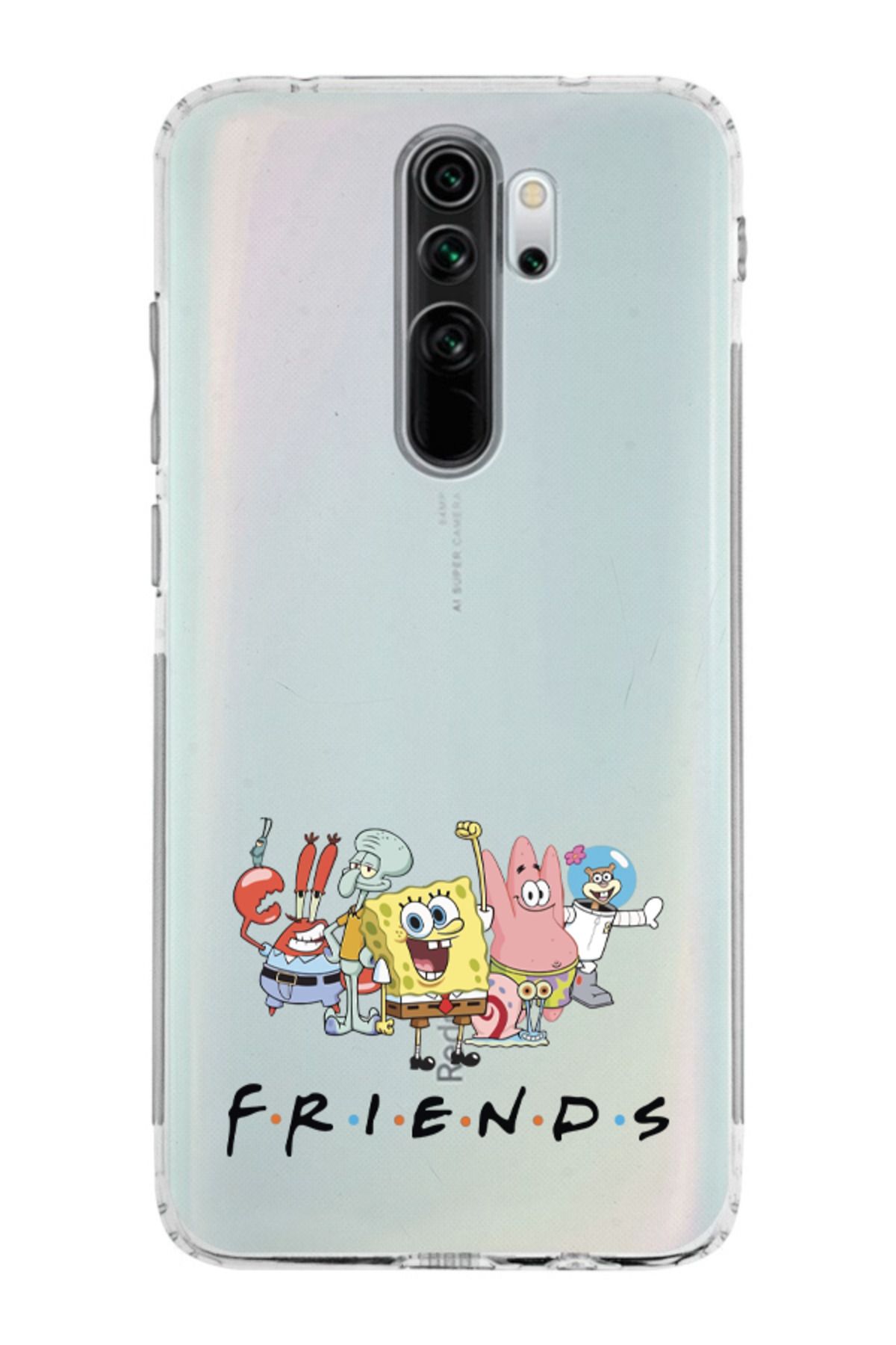 moonset Xiaomi Redmi Note 8 Pro Uyumlu Friends Tasarımlı Baskılı Şeffaf Telefon Kılıfı