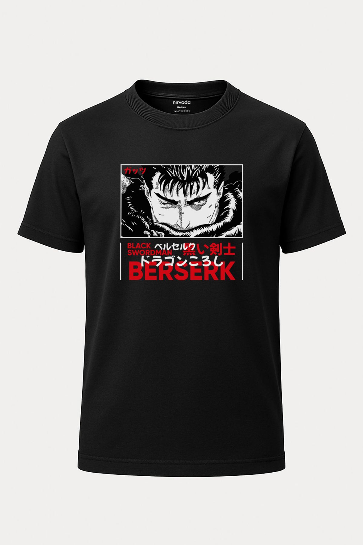 nirvoda Unisex Guts Swordman Berserk Tişört - Uzun Anime T-shirt