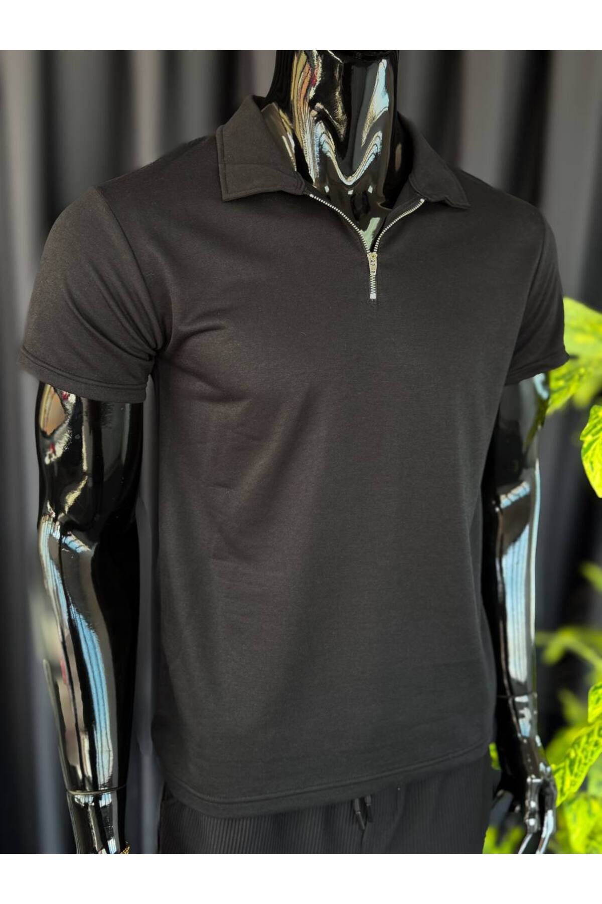 VOGUEMET ✅ Yarım Fermuar Polo Yaka T-shirt – Konforlu Kesim, Şık Görünüm