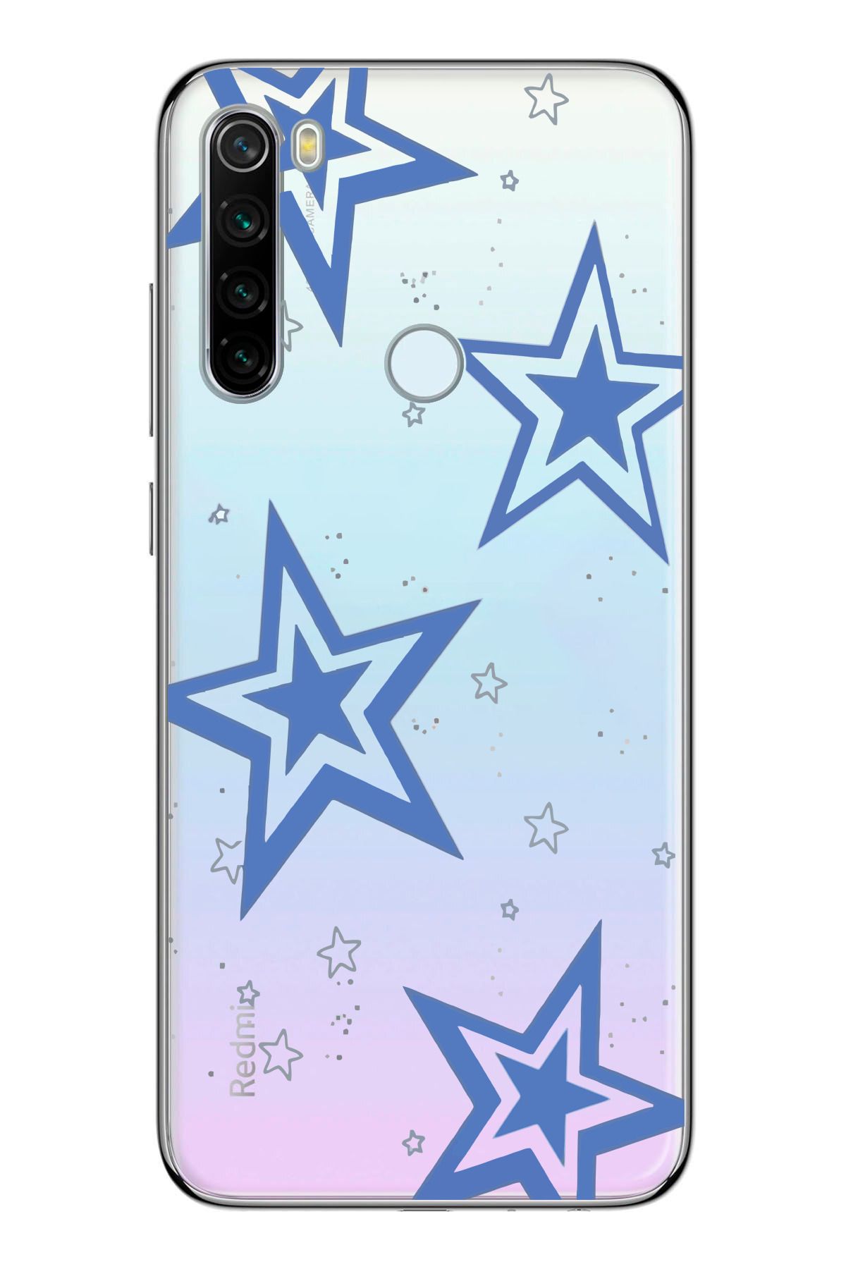 moonset Xiaomi Redmi Note 8 Uyumlu Yıldız Tasarımlı Baskılı Şeffaf Telefon Kılıfı