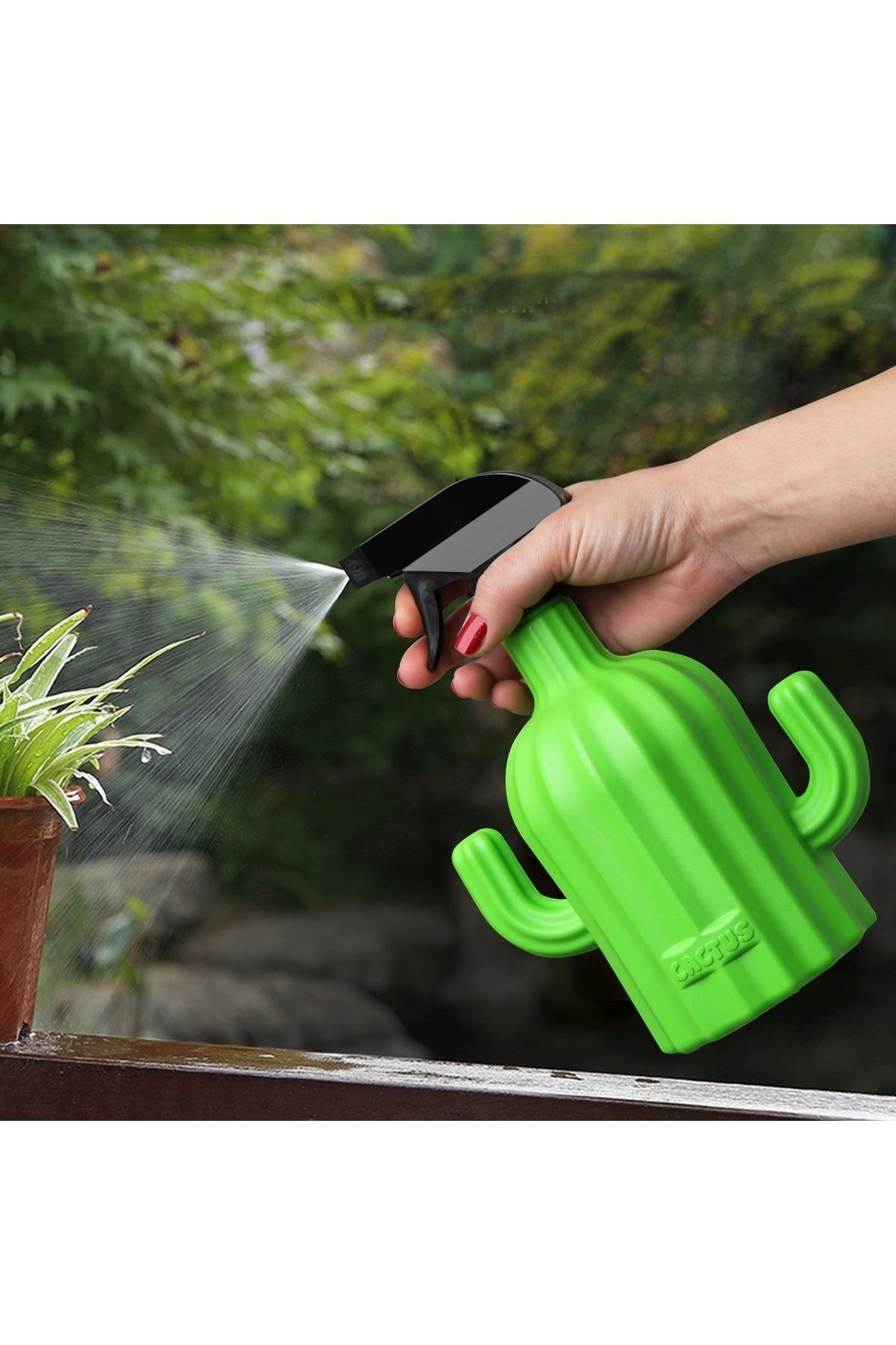 MR RZN STORE Kaktüs Görünümlü Plastik Bitki Sulama Mutfak Temizleyici Sprey Püskürtücü 1000 ml