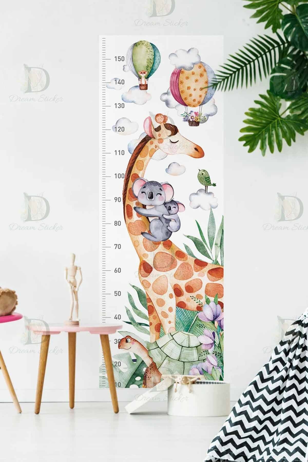 KT Decor Orman Arkadaşları Muhteşem Hayvanlar Woodland Boy Ölçer Duvar Sticker