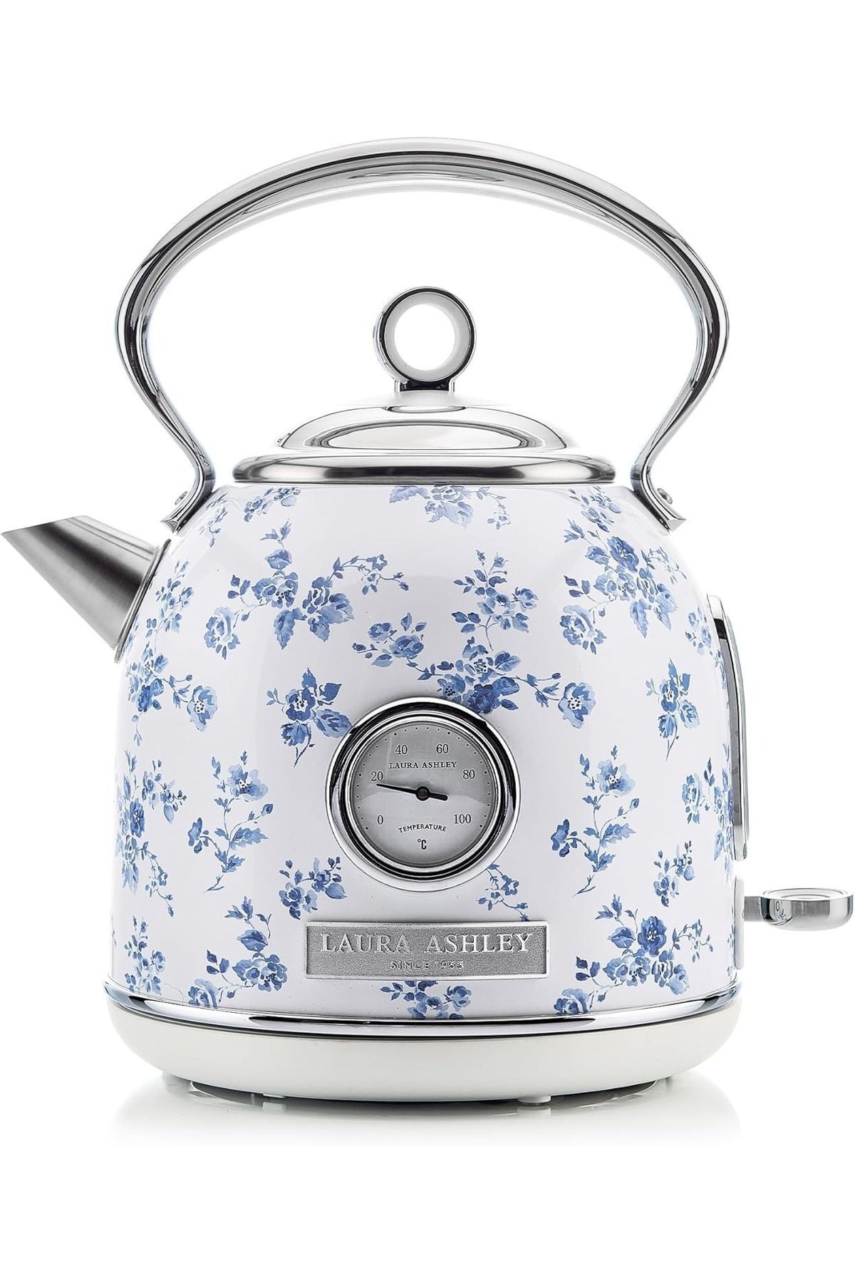 Laura Ashley El yapımı Motifli China Rose Kablosuz Su Isıtıcı 1.7L, 2.2 kW, Termometreli, Aşırı Isınma Koruması