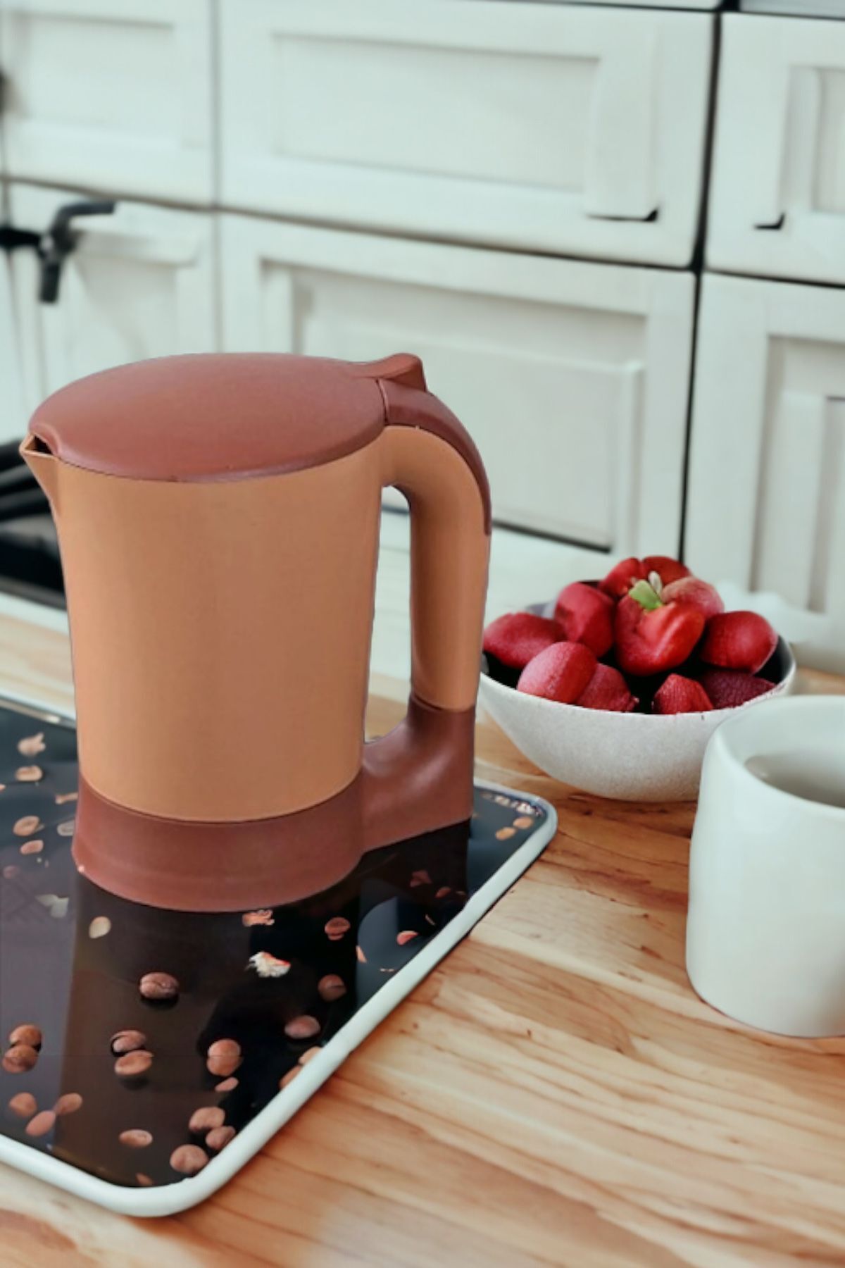 Akkoyunlu home Elektirikli Su Isıtıcı Kettle Kaşıklı Çay ve Kahve Kettle Su Isıtıcı 900 ml 220V