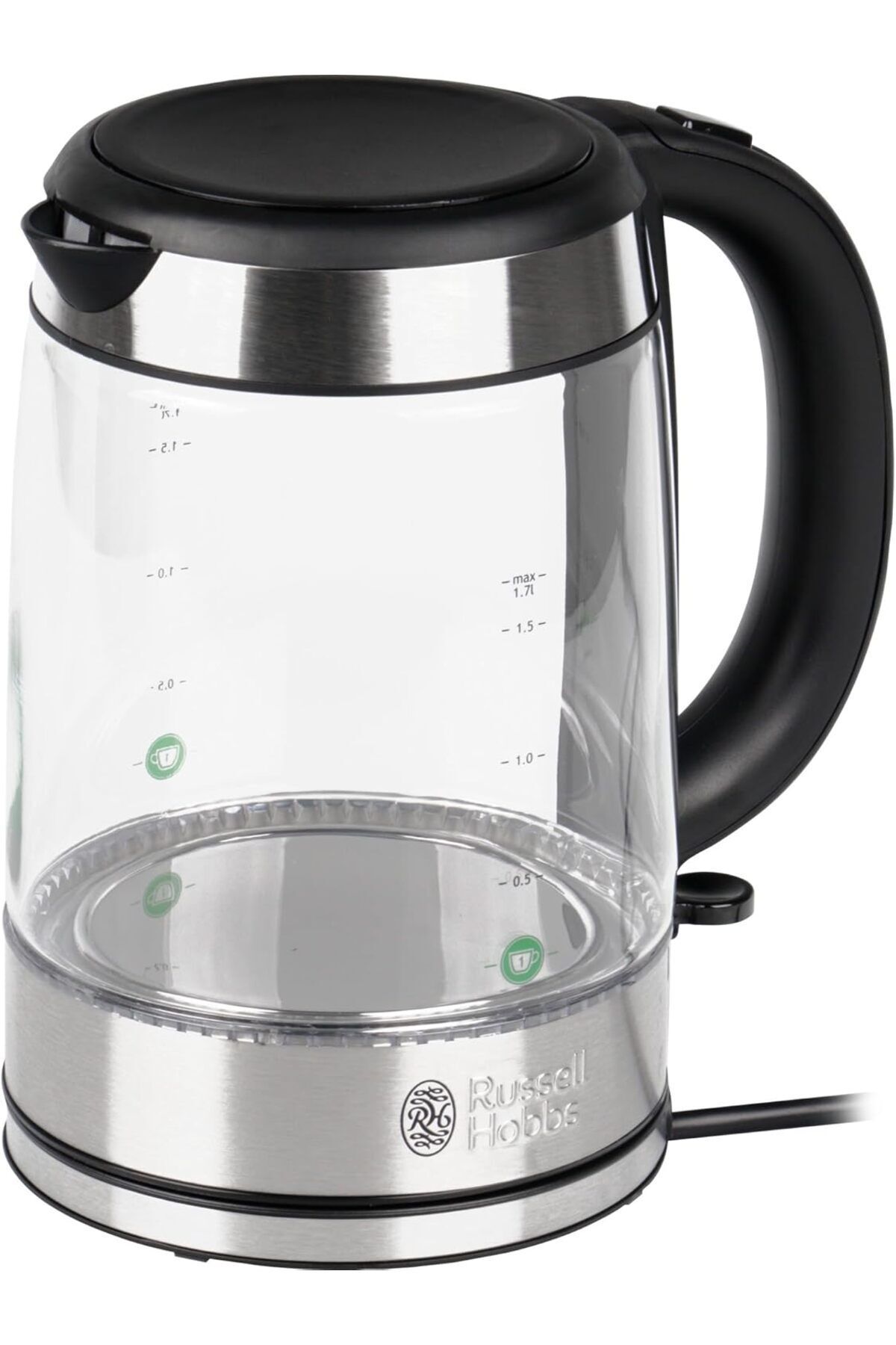 LUXE Hobbs 21600-57 Glass Su Isıtıcı, Cam, 1,7 L, 2200 W, Led Aydınlatma, 1 Fincan Seçeneği, Pasla