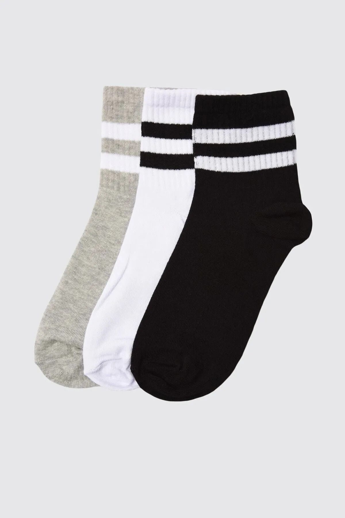 TreBears Unisex 3’lü Şeritli Tenis Çorap Seti | TreBears