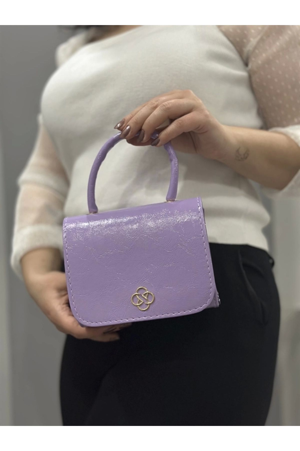 FASHIONLINE Lila cilt krash çanta