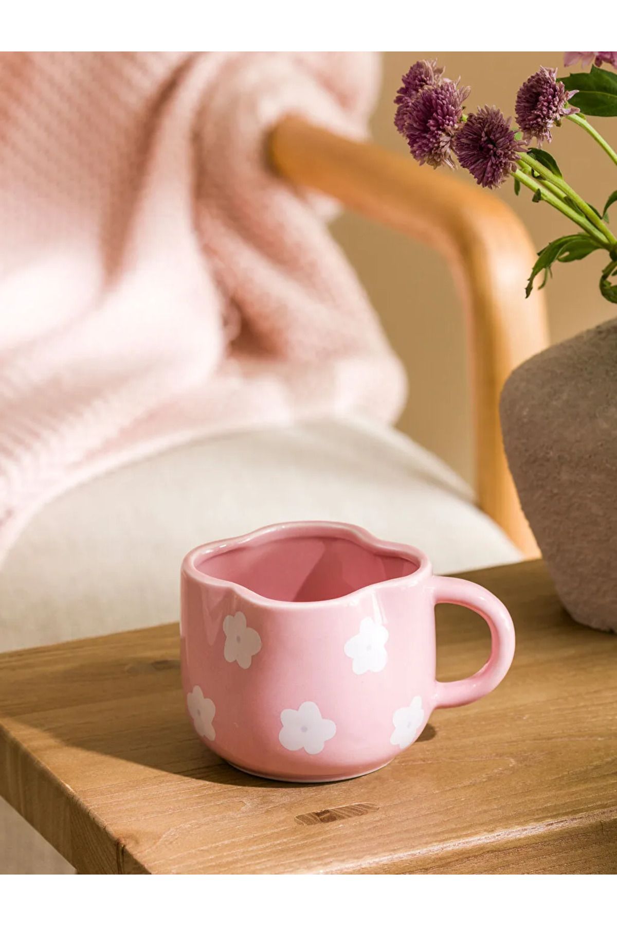 LC Waikiki LCW HOME Pembe Çiçek Baskılı Seramik Kupa 300 ml