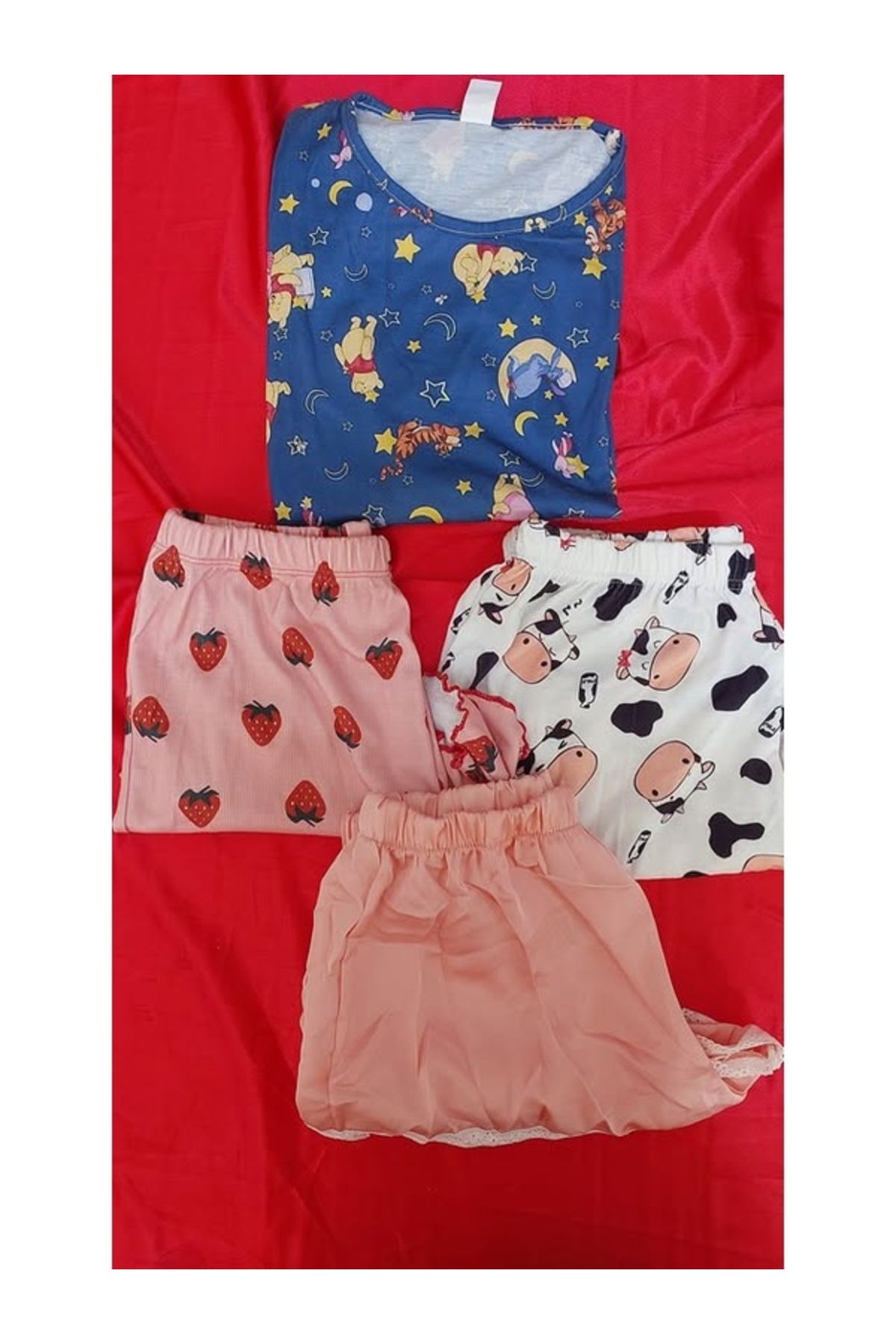 PEMBİŞ HOMEWEAR 3 ADET ŞORT VE TSHORT Kod dex2