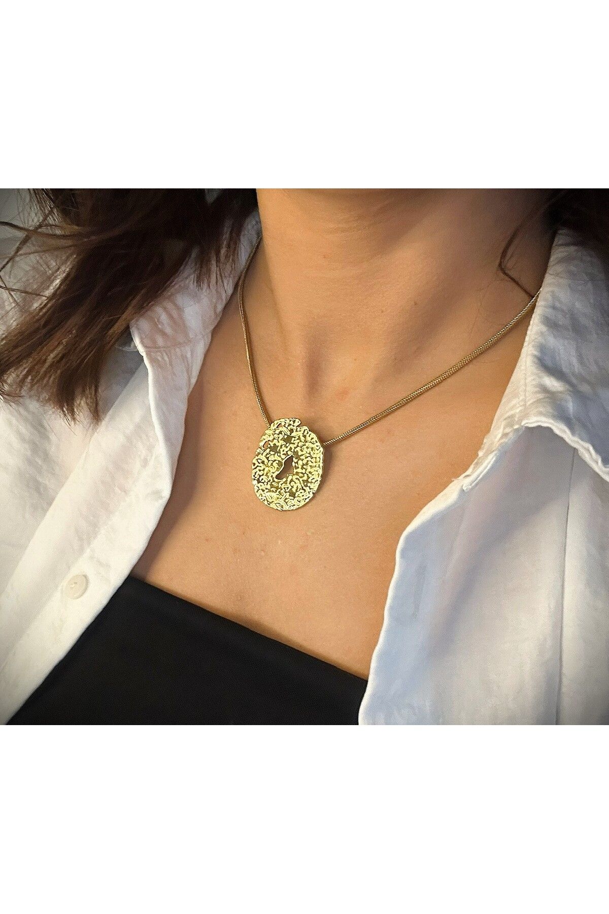 DİLANCA TAKI GOLD MODERN TASARIM KOLYE