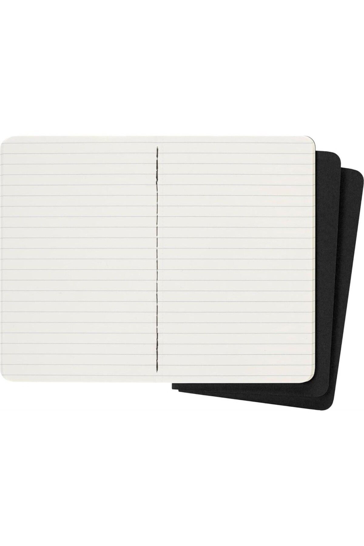 Moleskine-Striped Cahier Notepad Set of 3 Pocket Size Black 3
