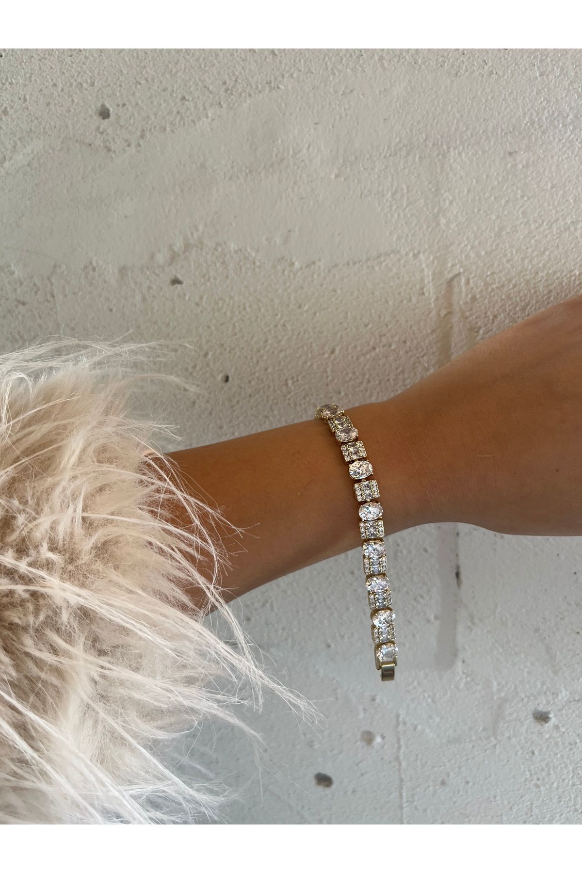 XUPING JEWELRY Kare Yuvarlak Model Gold&Silver VİP Su Yolu Kadın Bilekik 17+3 Cm