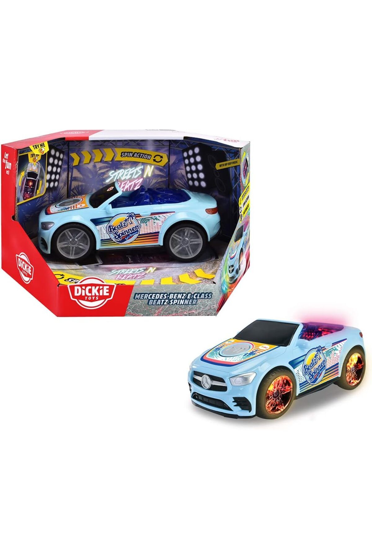 ÇAĞUR Dark Toys 203765008, Mercedes-Benz E-Class Beat Spinner, Motorize Teker, Işıklı ve Sesli, Pilli,