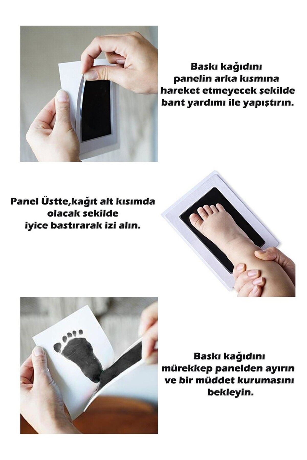 ömürdepo Ömürdepo Bebek El Ayak Izi Anı Seti Mürekkep Temassız Baskı Kiti Toksik Olmayan Yenidoğan Uyumlu