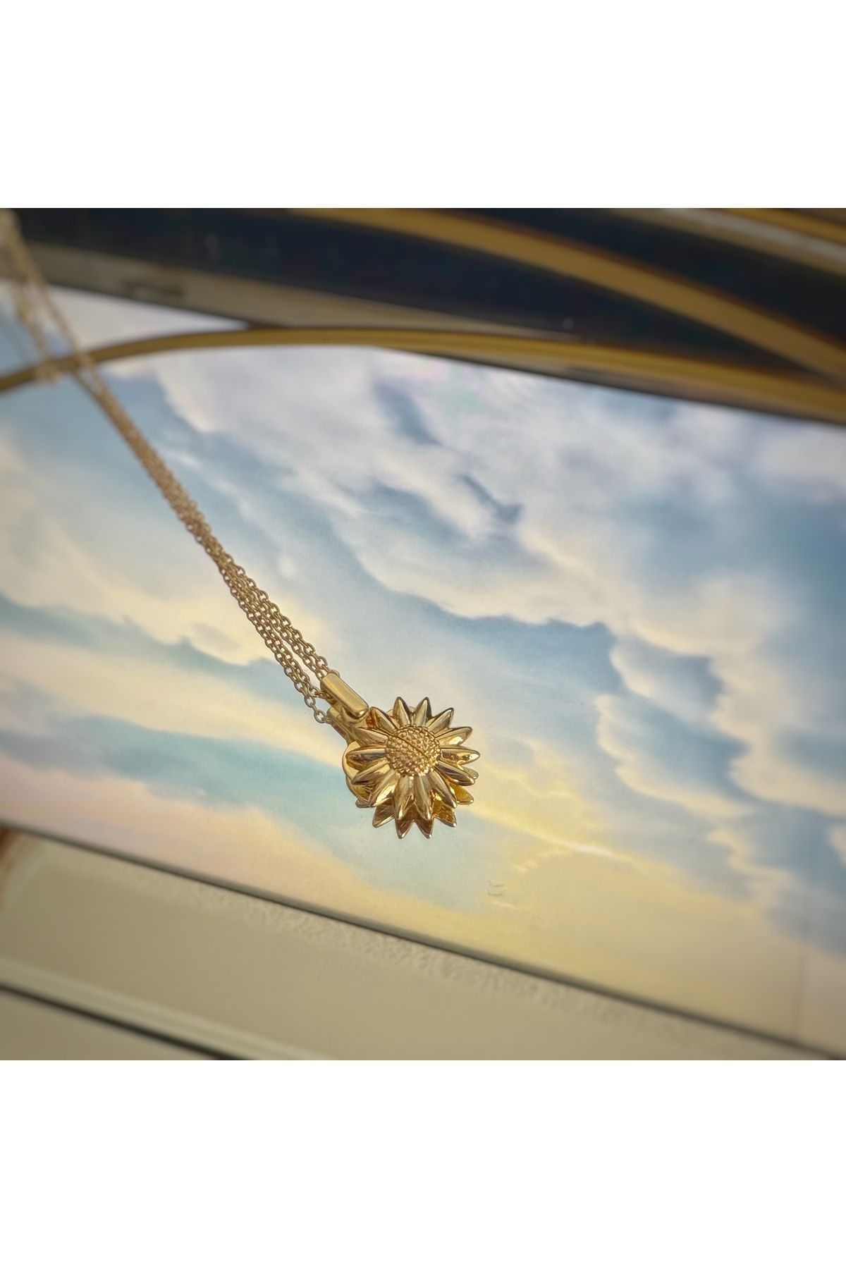 season jewelry ÇELİK GOLD AÇILIR ÇİÇEK KOLYE