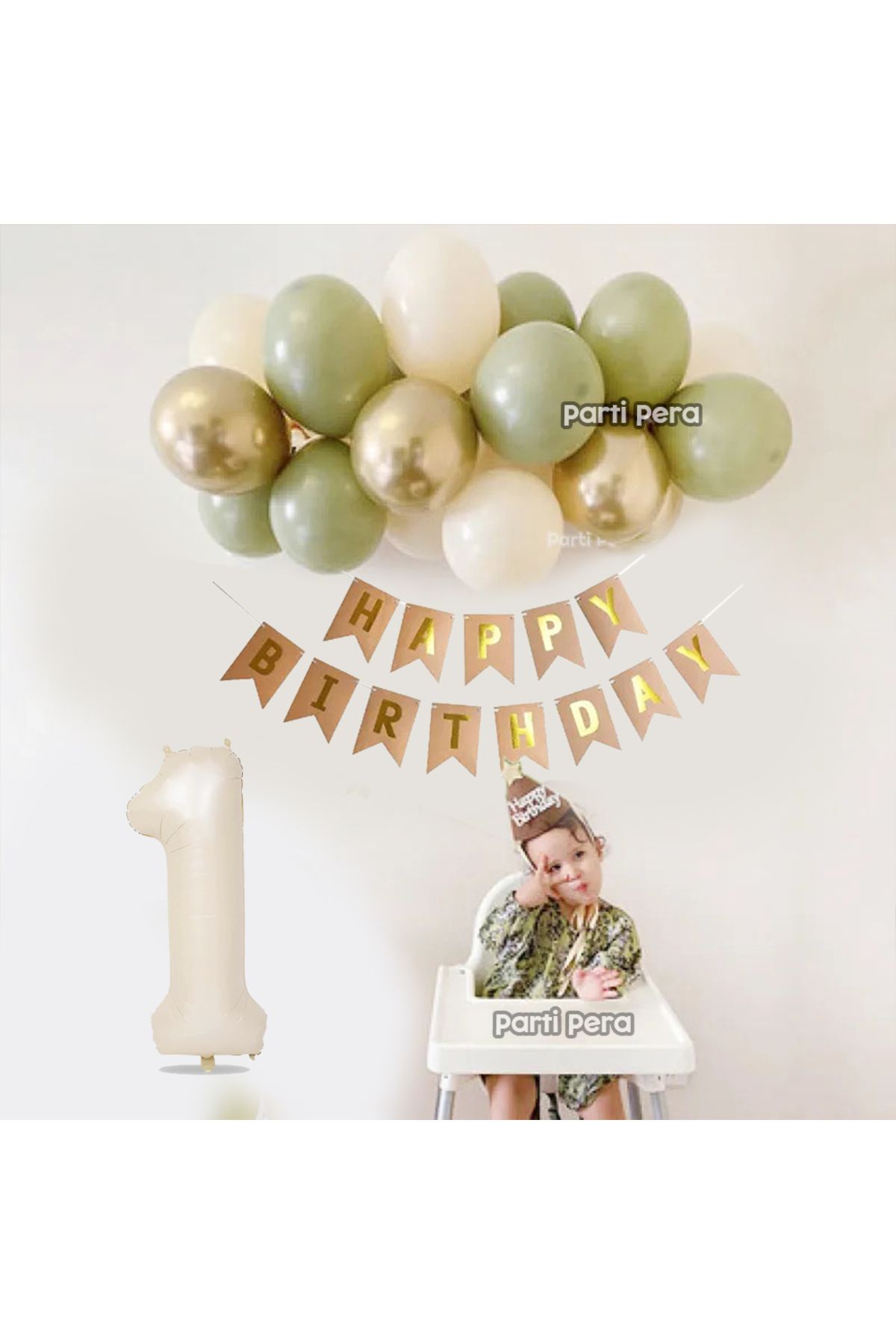 parti pera Küf Yeşili Deniz Kumu Krom Gold Pastel Balon Krem Rakam Folyo Balon Doğum Günü Balonları