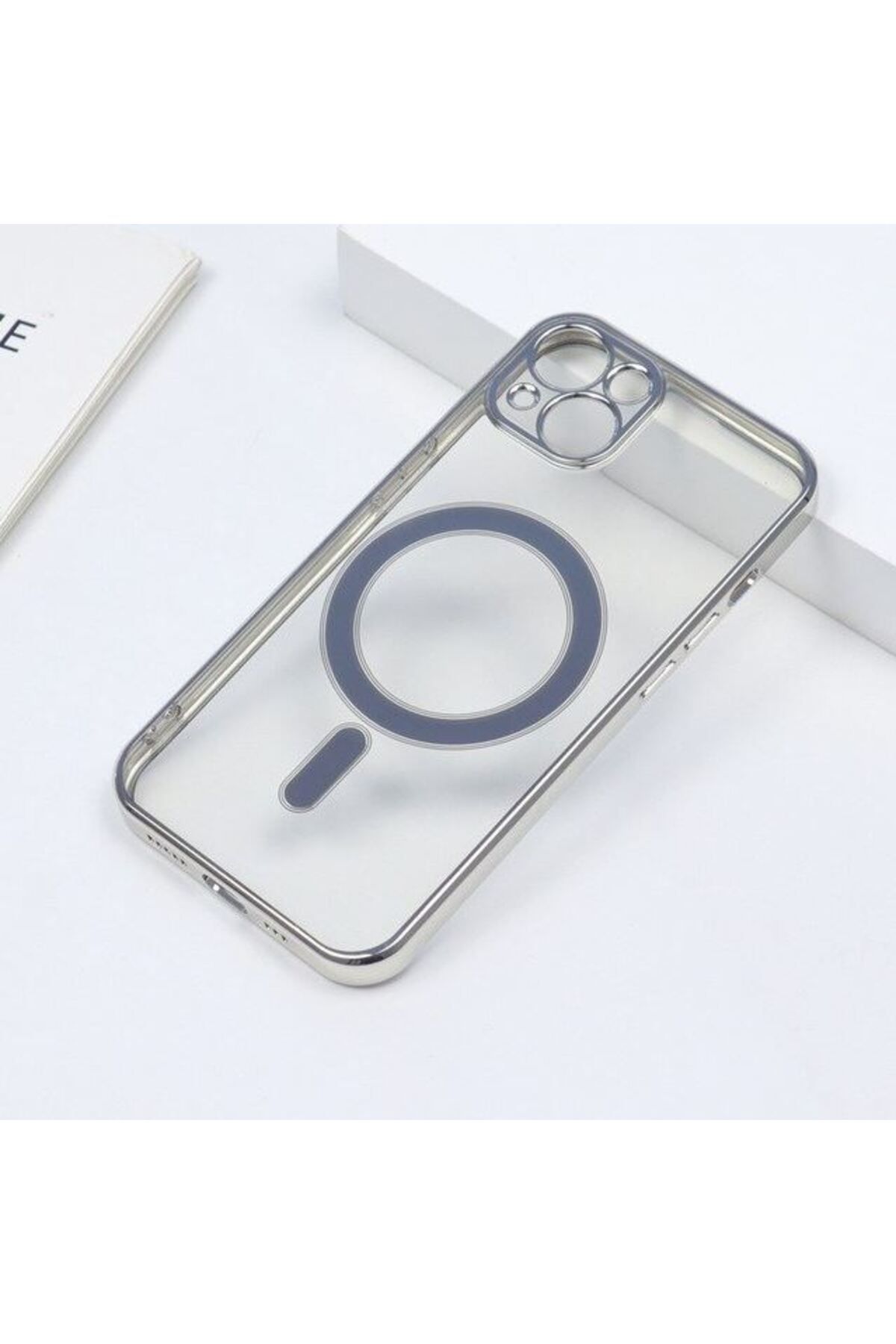 REDz Accessories Husă De Lux, Magsafe, Acoperire Completă, Pentru Iphone 13, Încărcare Wireless, Transparentă, Argintie - One Size