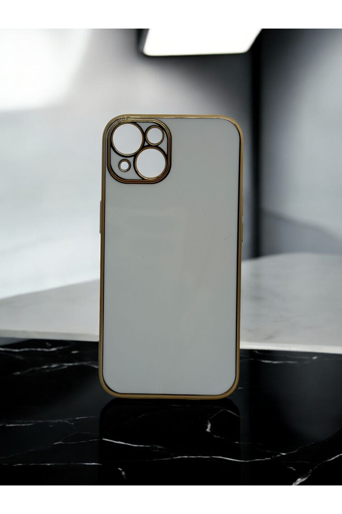 DUBİGOLD İPHONE 13 UYUMLU PARLAK GOLD DETAYLI BARK TELEFON KILIFI