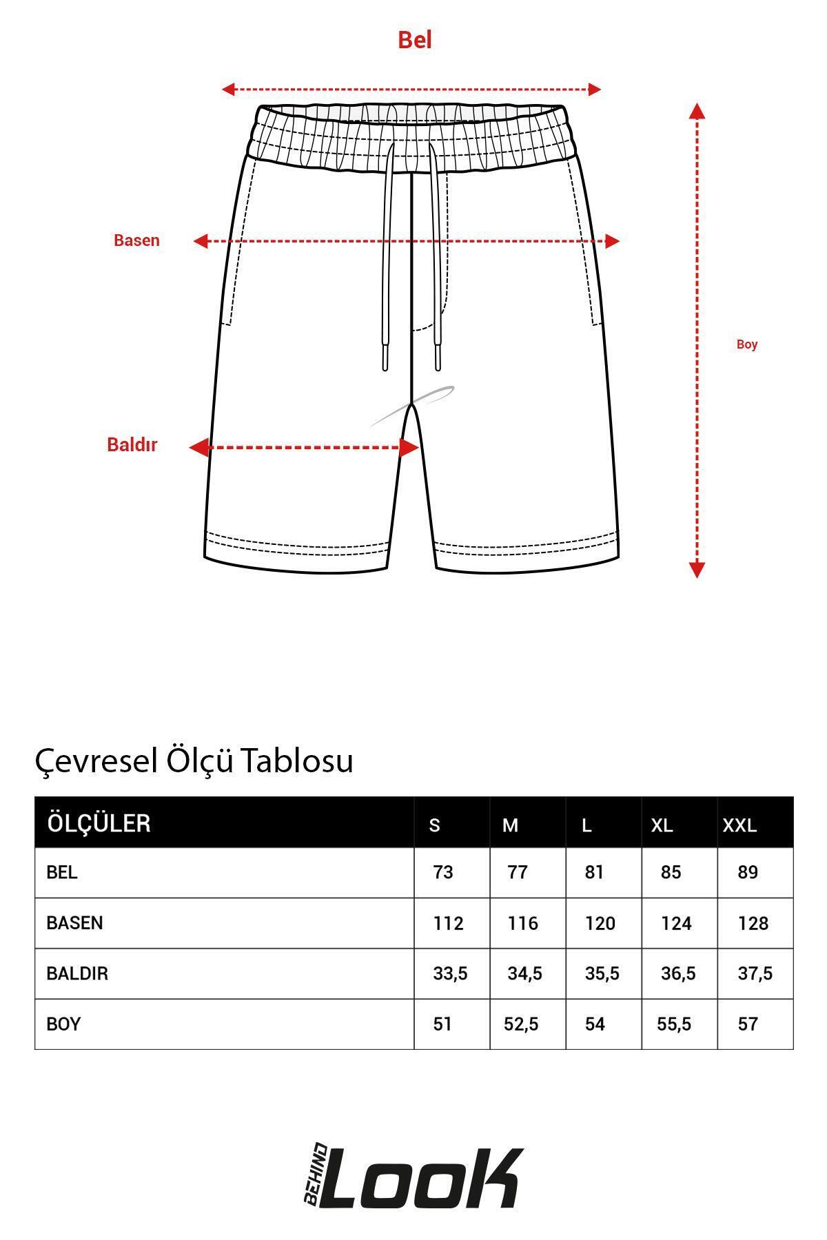 Behind Look-Navy Blue Shorts with Elastic Waist and Pocket 7