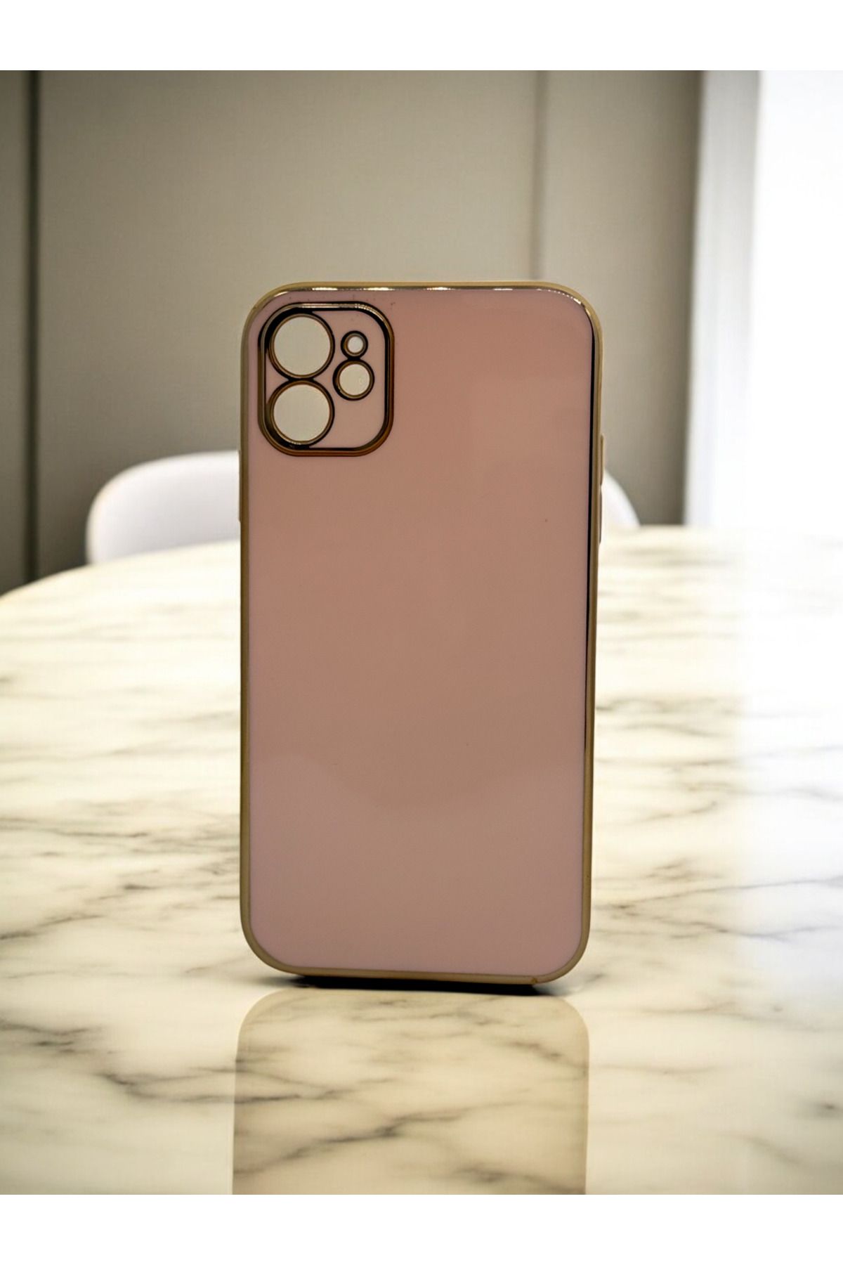 DUBİGOLD İPHONE 11 UYUMLU PARLAK GOLD DETAYLI BARK TELEFON KILIFI