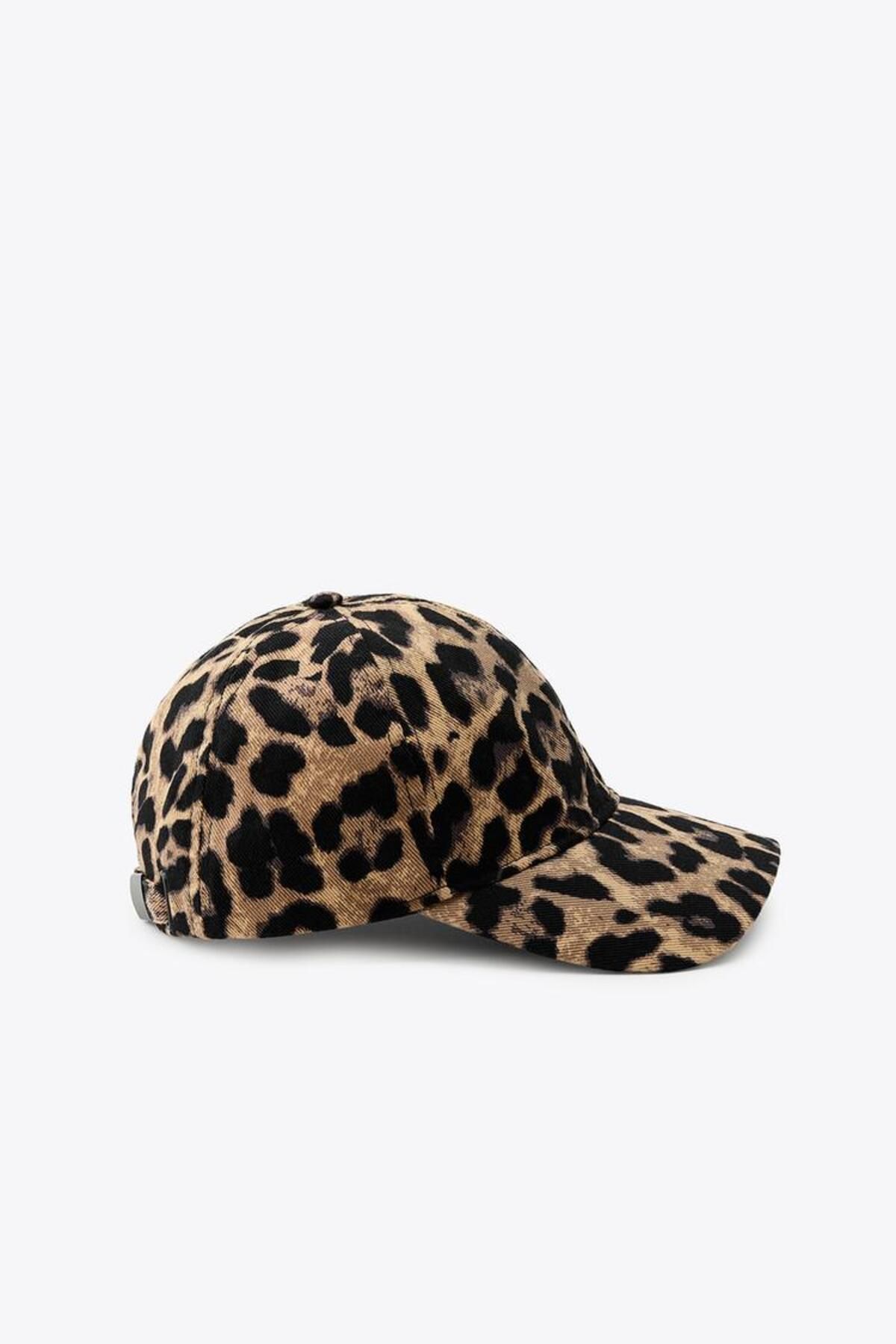 Zara LEOPAR DESENLİ FİTİLLİ ŞAPKA
