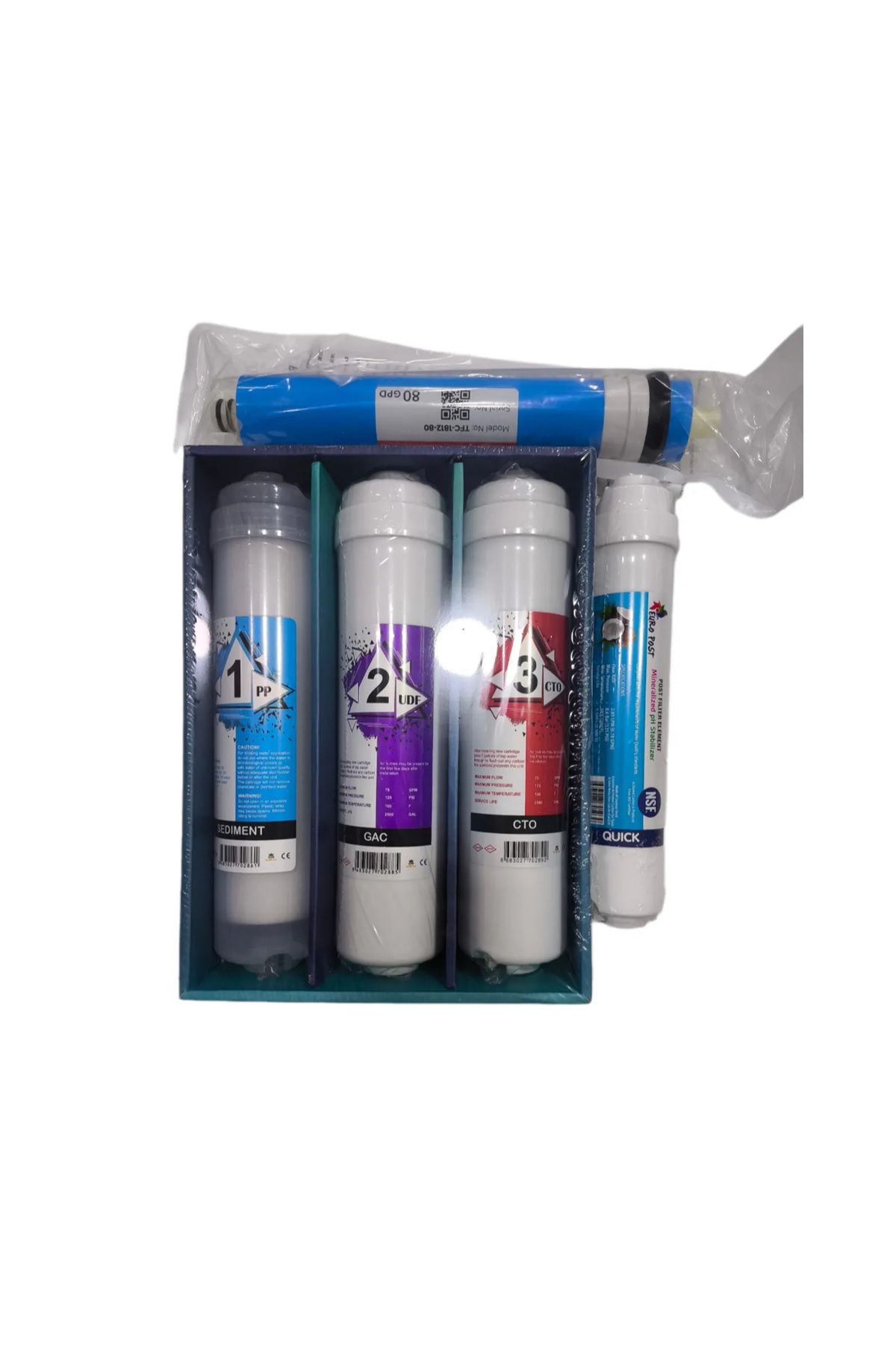 Filter Store Su Arıtma Cihazı Filtresi King 5'li Roby 80 GPD Membranlı