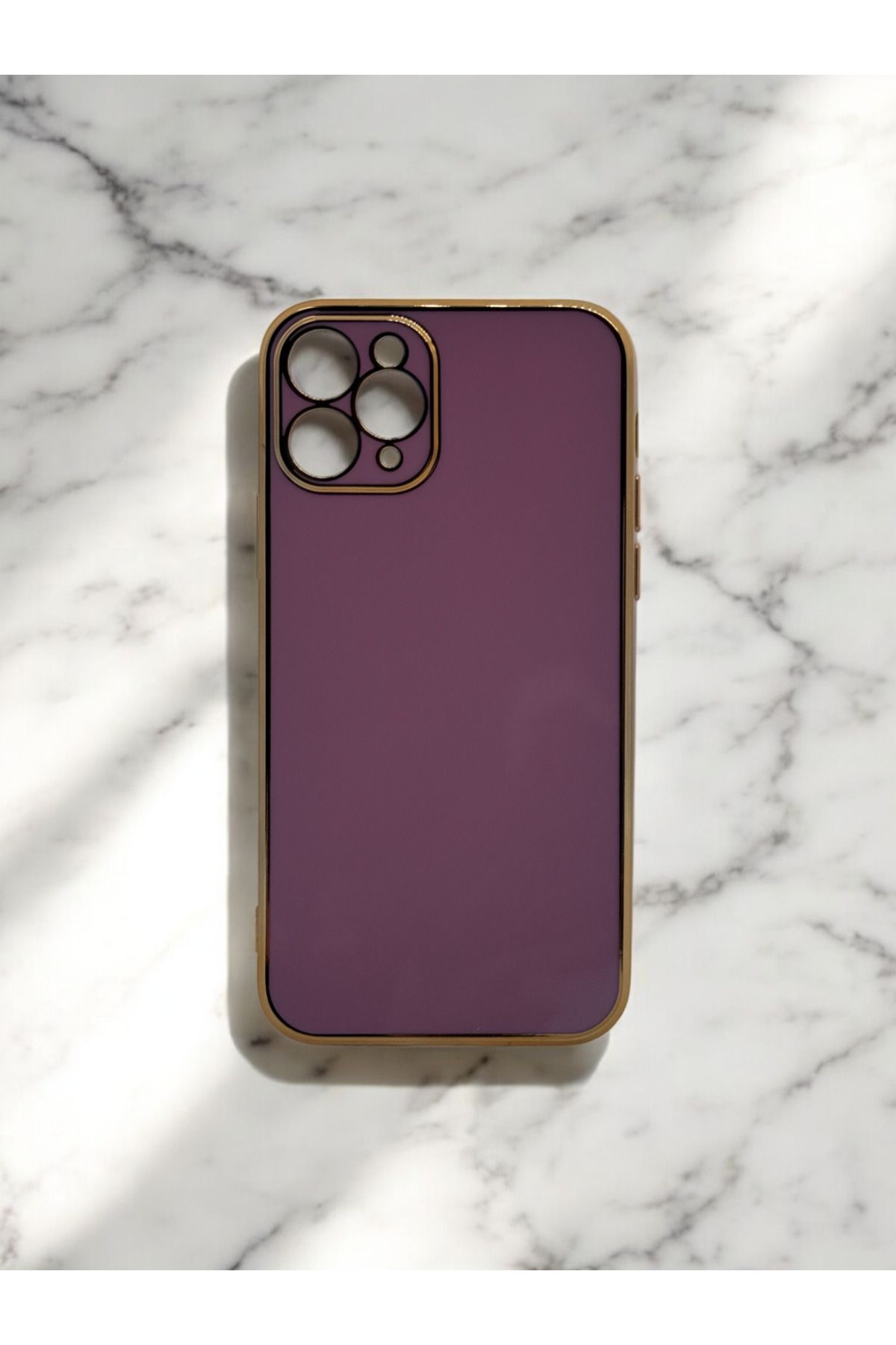 DUBİGOLD İPHONE 11 PRO UYUMLU PARLAK GOLD DETAYLI BARK TELEFON KILIFI
