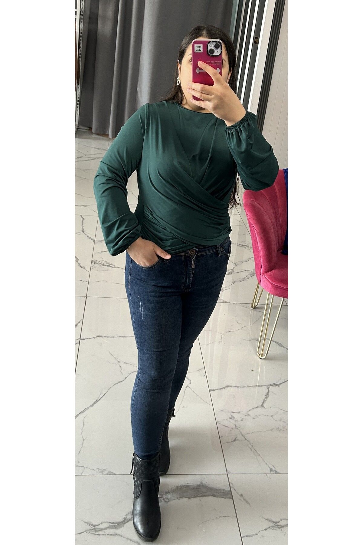 Lotus ÇİFT DRAPELİ SANDY KUMAŞ BLUZ