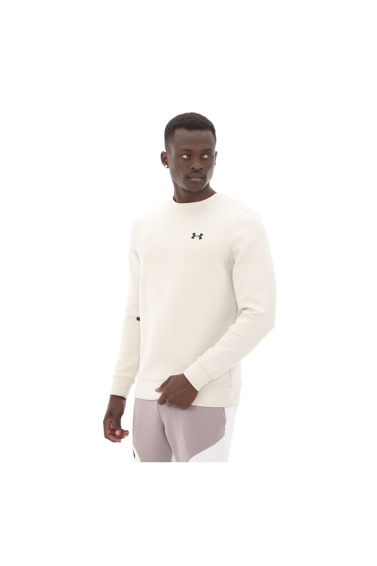 Under Armour-A1389351-110 Ua Unstoppable Flc Crew Eu Ανδρικό φούτερ λευκό 2