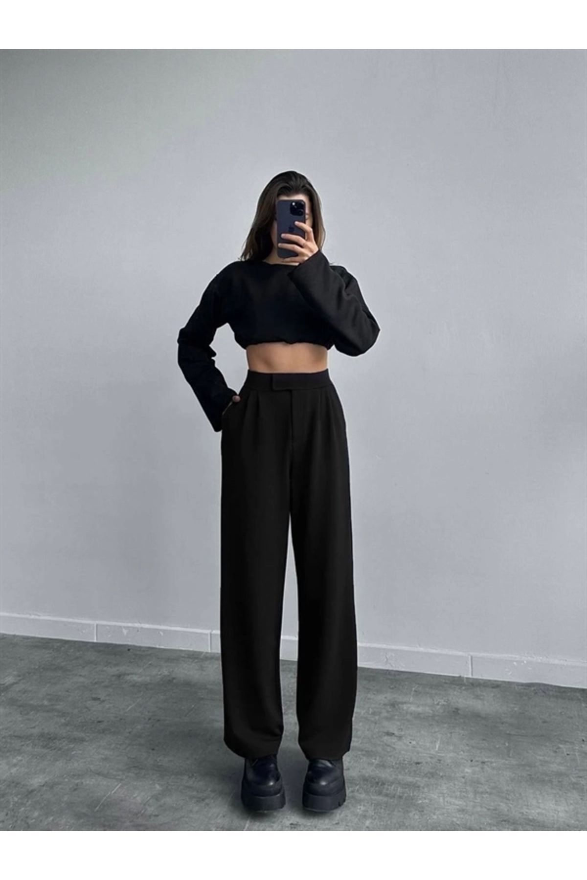 FASHIONLINE Cırtlı Palazzo Pantolon