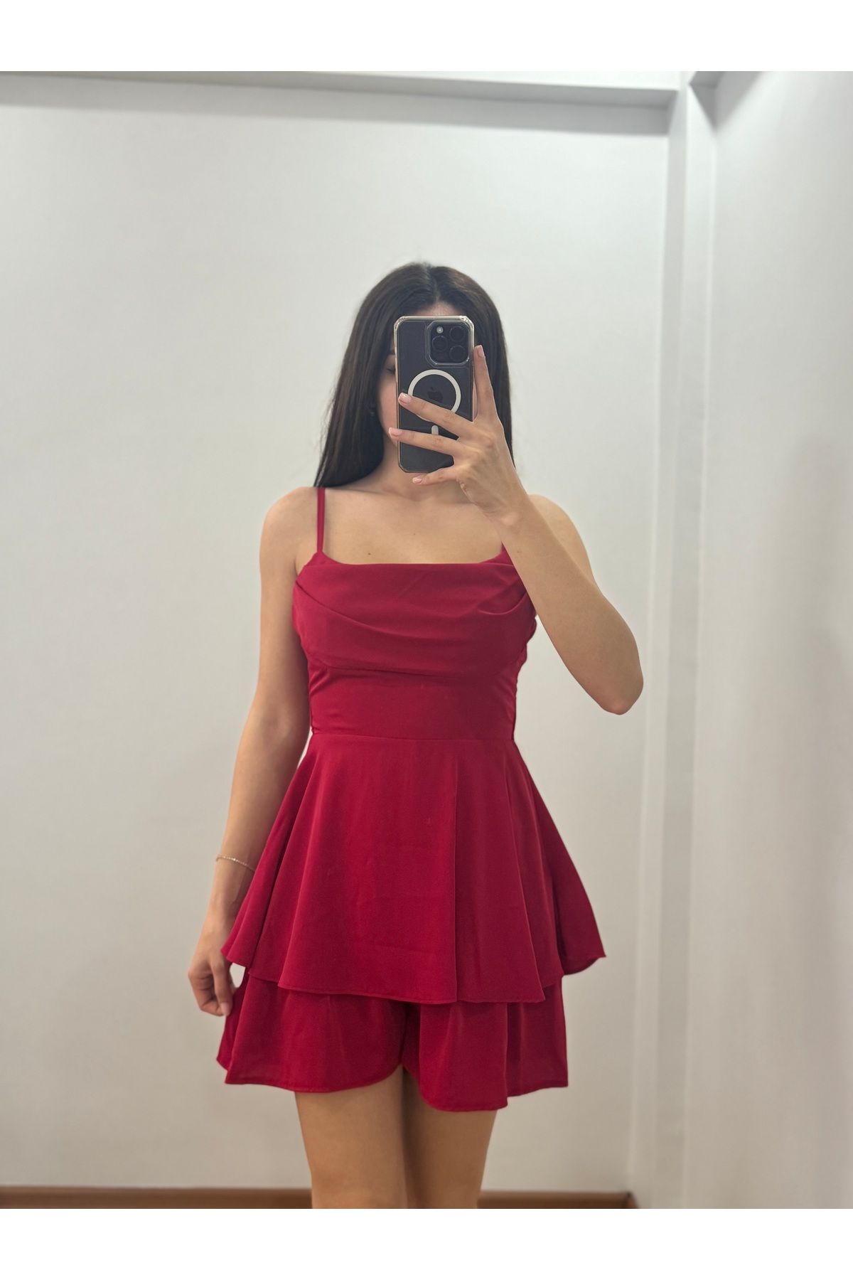 Sunshine Butik Kırmızı Şort Tulum