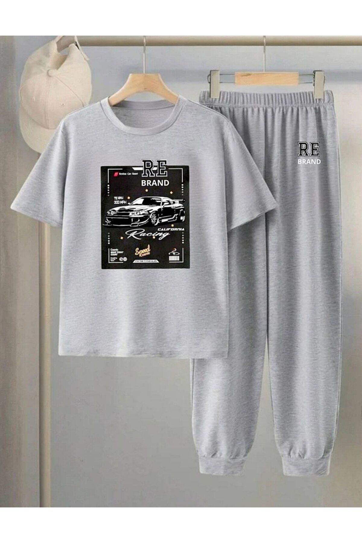 REBRAND Oversize T-shirt Takımı - Baskılı Alt Üst Eşofman Takım