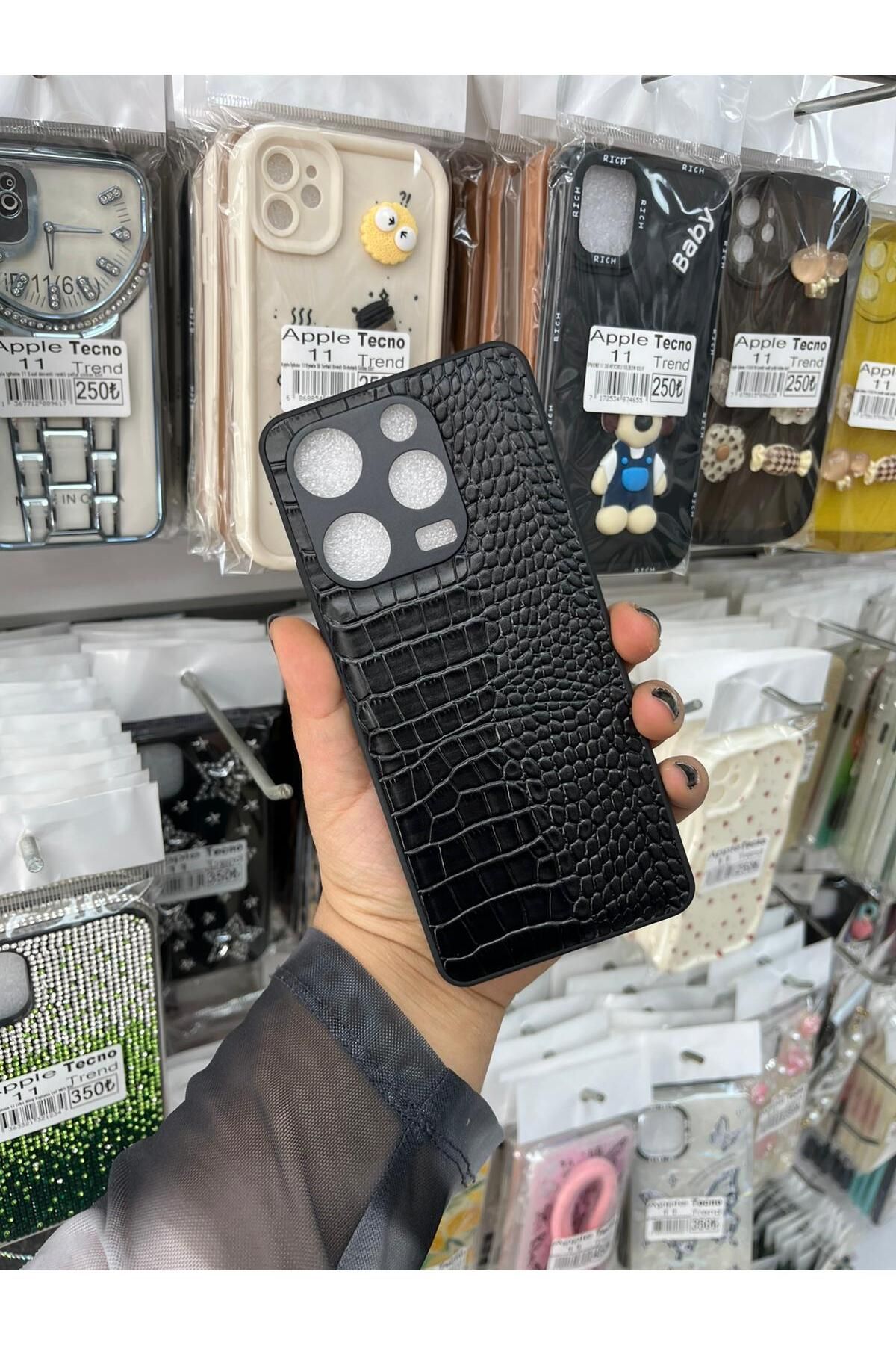 TECNOTREND TECNO SPARK 10 PRO Dokulu Yüzey Çekmeye Dayanıklı Cep Telefon Kılıfı Pu Deri Kaplamalı Yumuşak