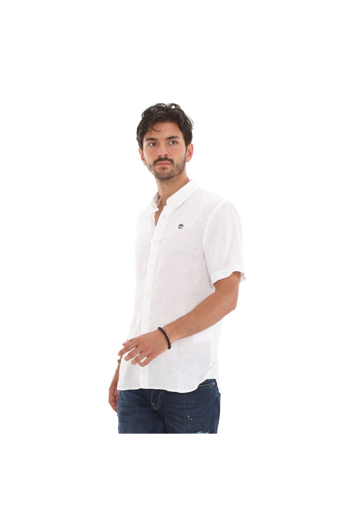 Timberland-B0a2dcc1001-r قميص رجالي من الكتان - قميص أبيض 3