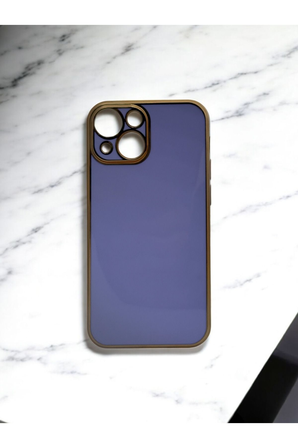 DUBİGOLD İPHONE 13 MİNİ UYUMLU PARLAK GOLD DETAYLI BARK TELEFON KILIFI
