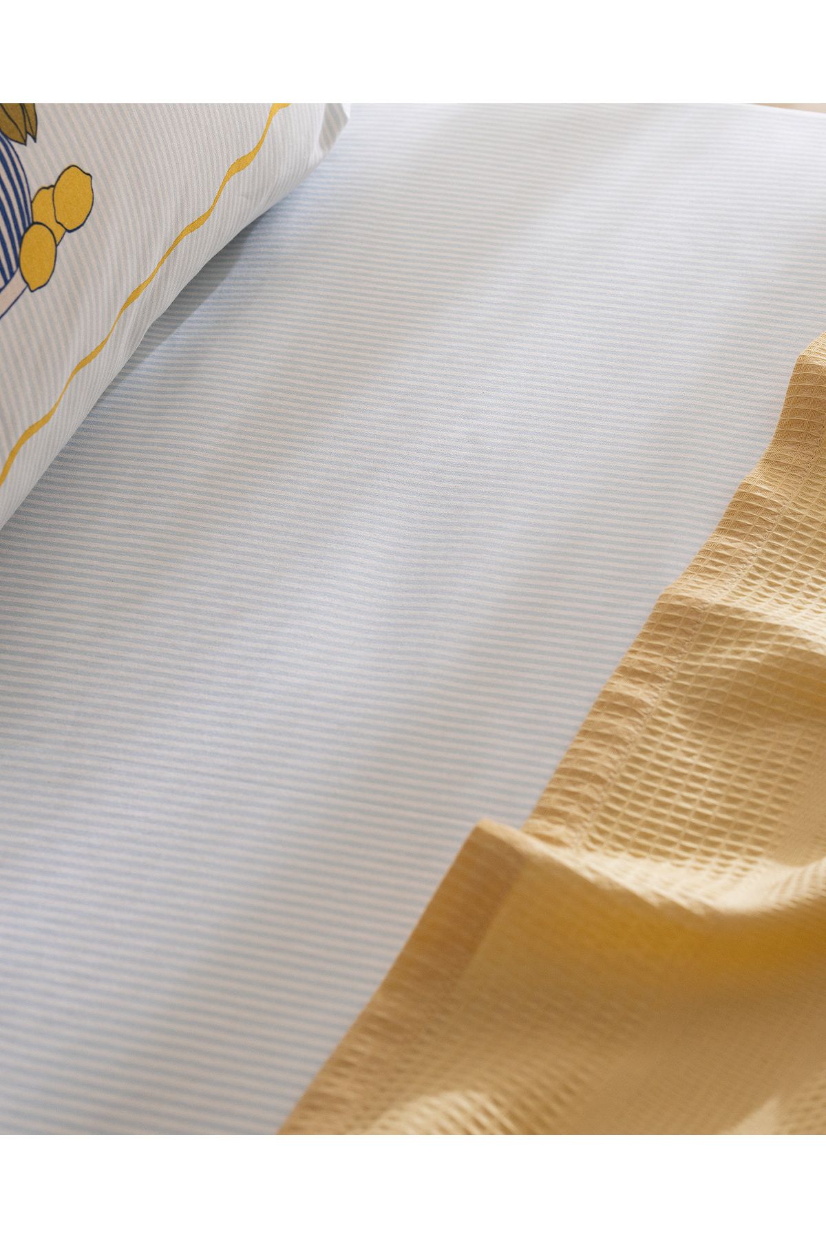 Madame Coco-Mathilda King Size 100% Cotton Karde Plain Pique Set - Yellow 5