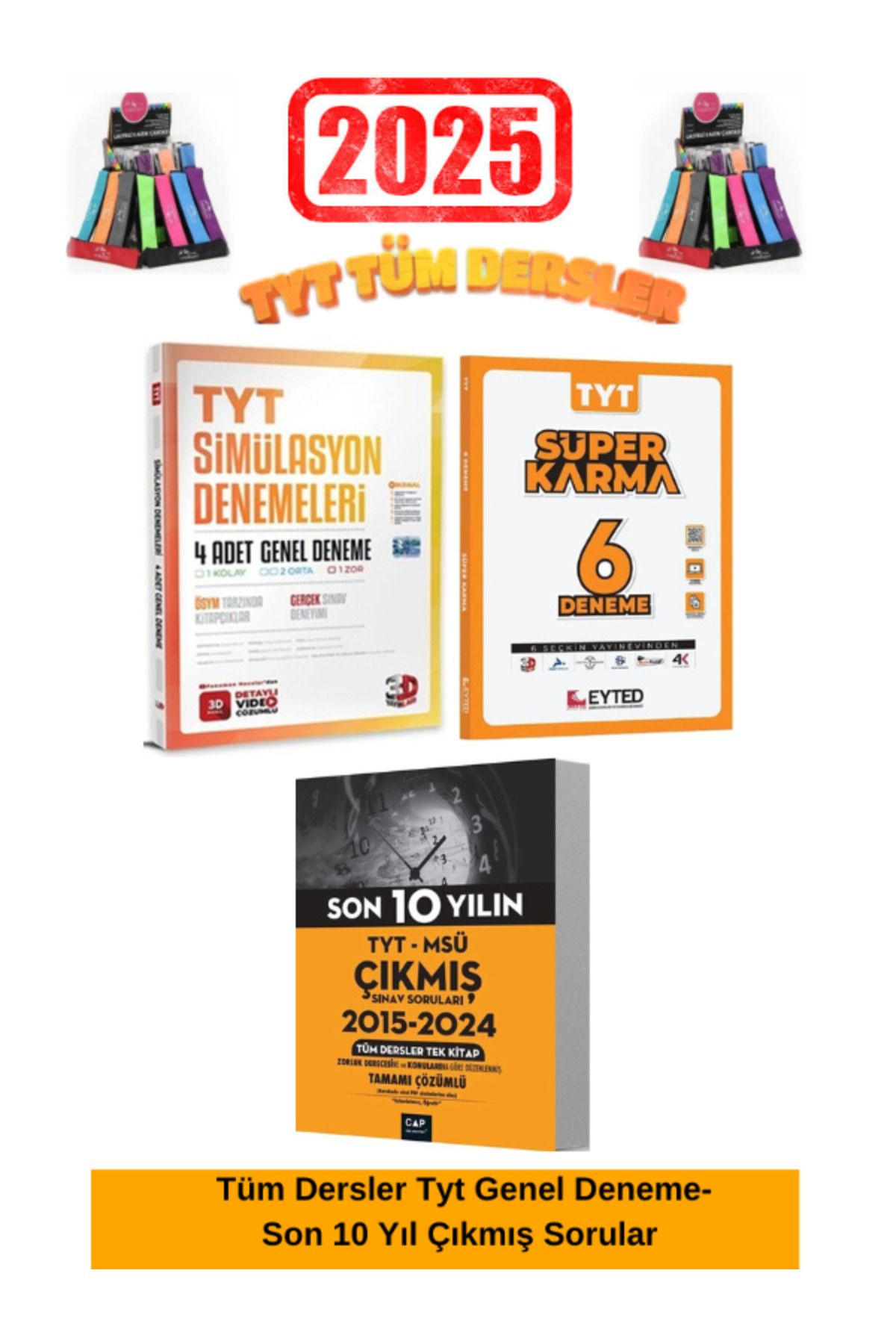 Ens Yayıncılık Çap Tyt-Msü Son 10Yıl Çıkmış Soru+3D Sim.Tyt Genel 4 Deneme-3D Eyted Tyt Süper Karma 6 Deneme