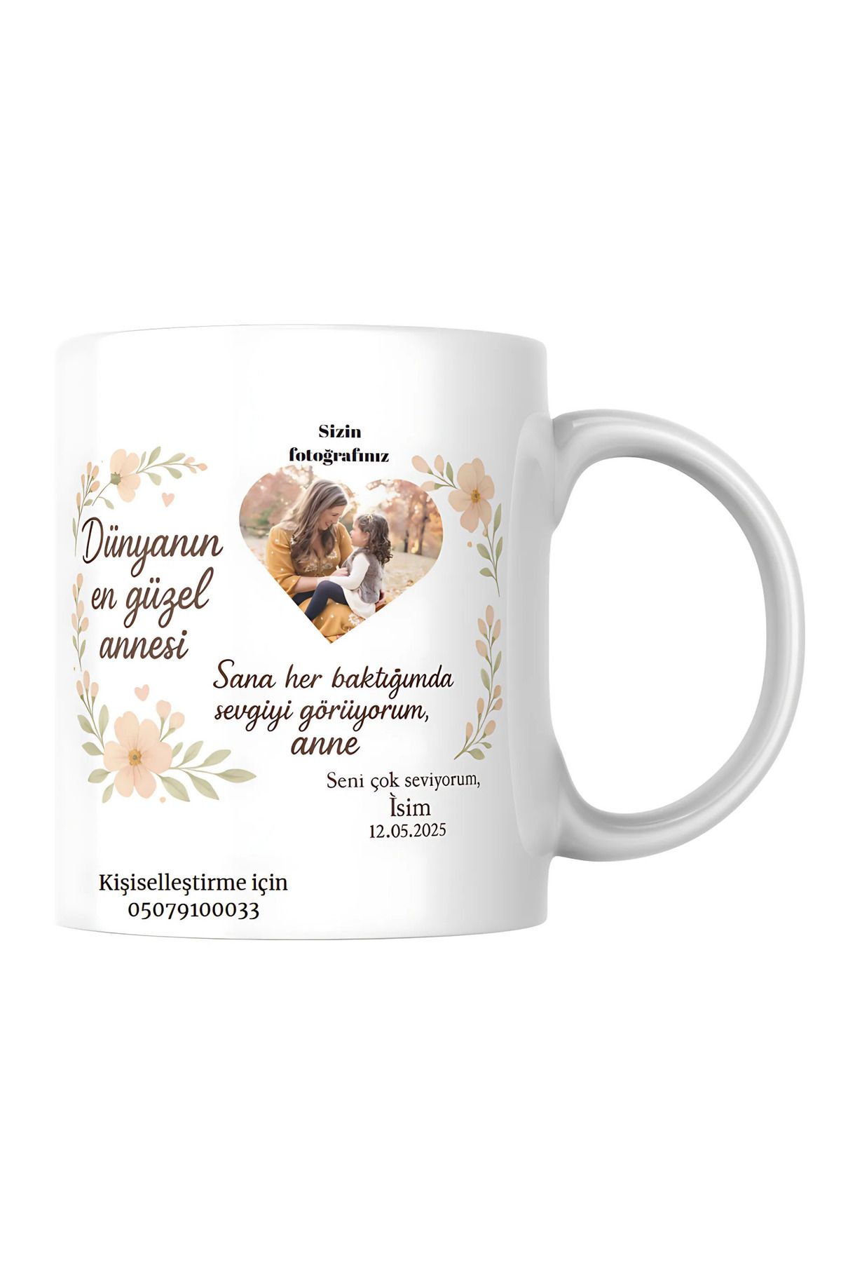 Tasarım Tasarlanabilir Anneler Günü Kupası, Kişiselleştirilebilir Anneler Günü Kupası