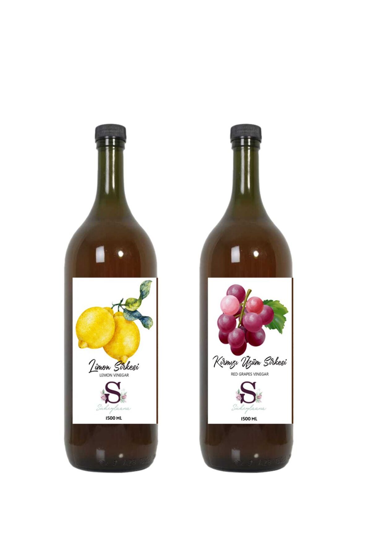Süheylaana Doğal Limon Sirkesi 1500 Ml - Doğal Kırmızı Üzüm Sirkesi 1500 Ml