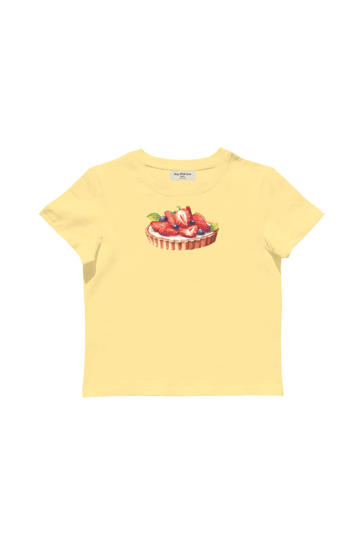 lethestudios Berry Pie Dreams Baskılı Baby Tee Crop Top