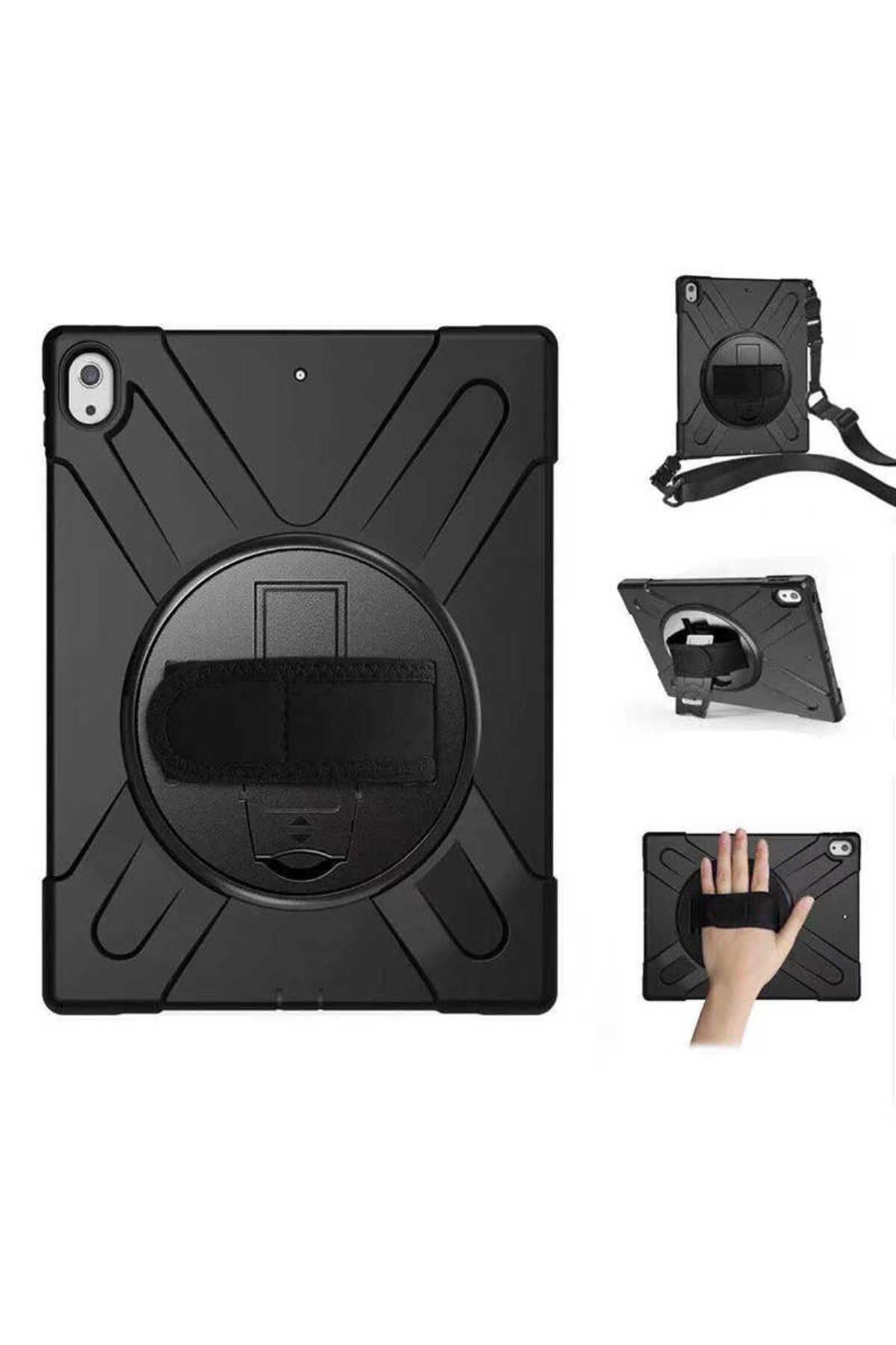Uzaklarda Arama iPad Pro 12.9 2018 (3.Nesil) - Uyumlu Uyumlu UZRM Defender Tablet Silikon-Siyah