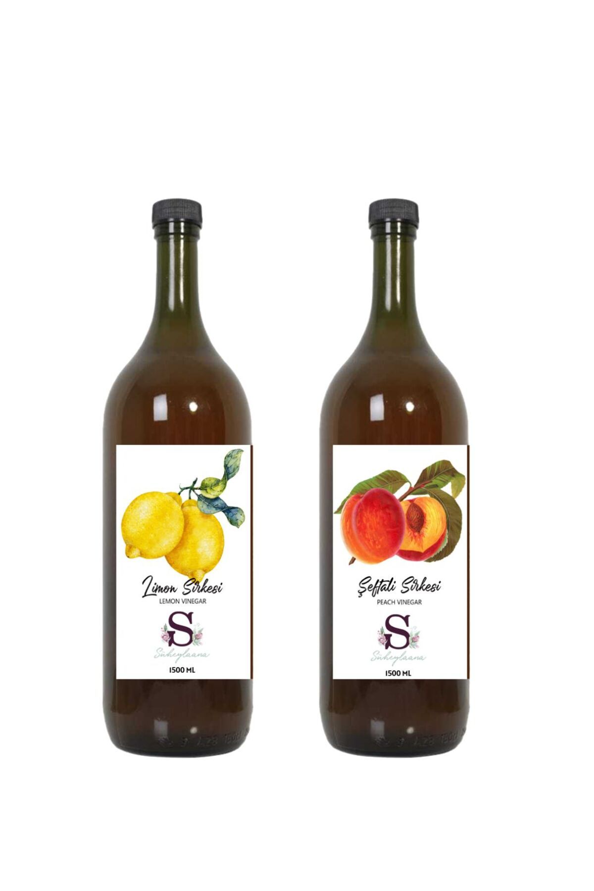 Süheylaana Doğal Limon Sirkesi 1500 Ml - Doğal Şeftali Sirkesi 1500 Ml