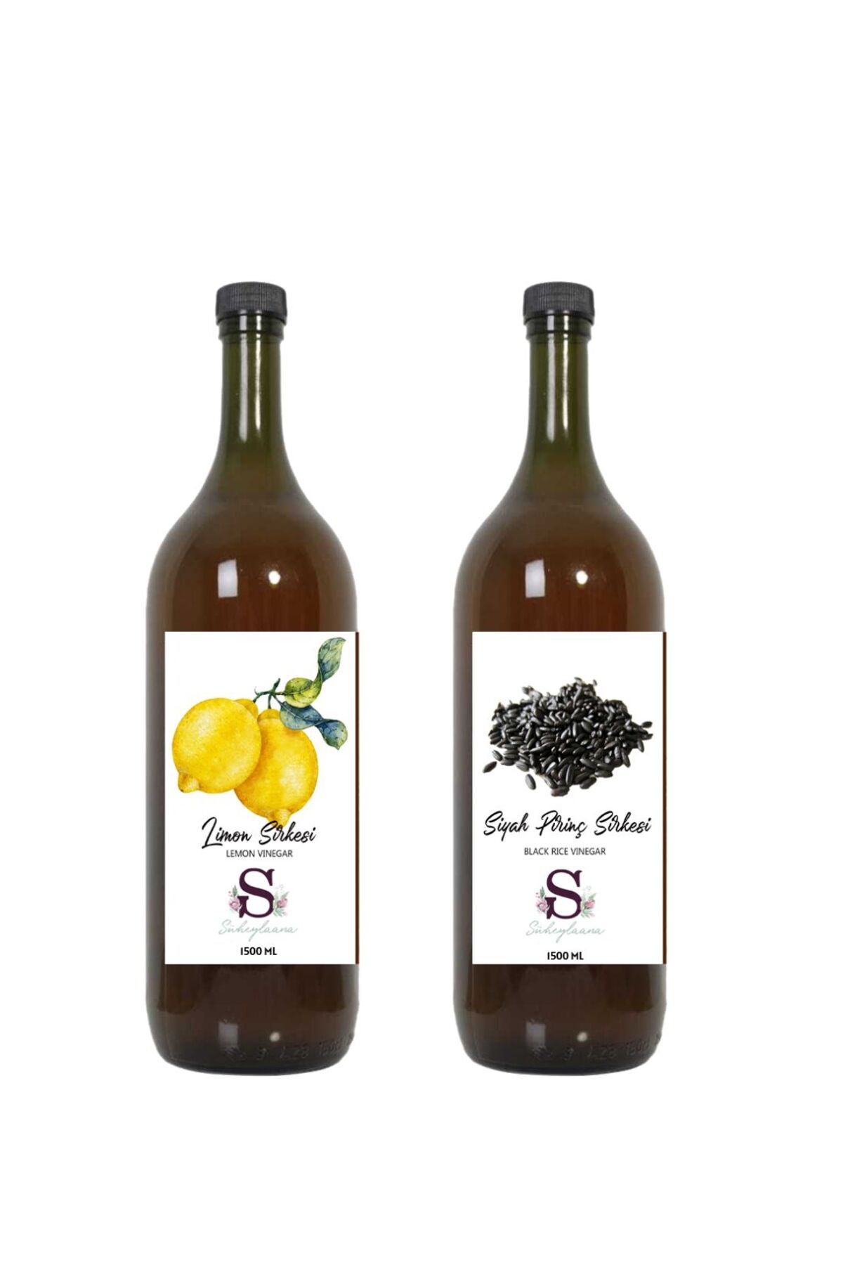 Süheylaana Doğal Limon Sirkesi 1500 Ml - Doğal Siyah Pirinç Sirkesi 1500 Ml