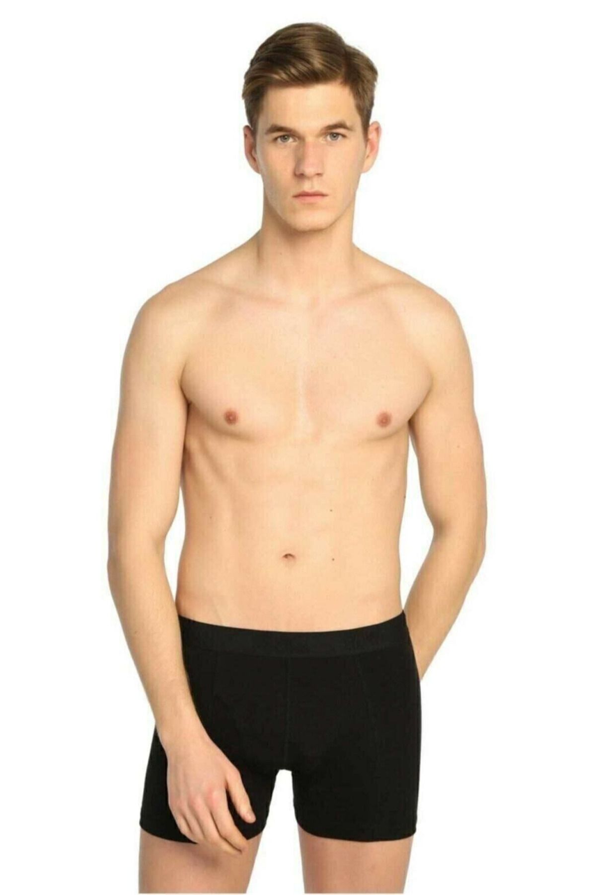Nana & Mayka Moda 3'lü Tutku Erkek Siyah Likralı Pamuklu Elastan Boxer – Lastikli Bel