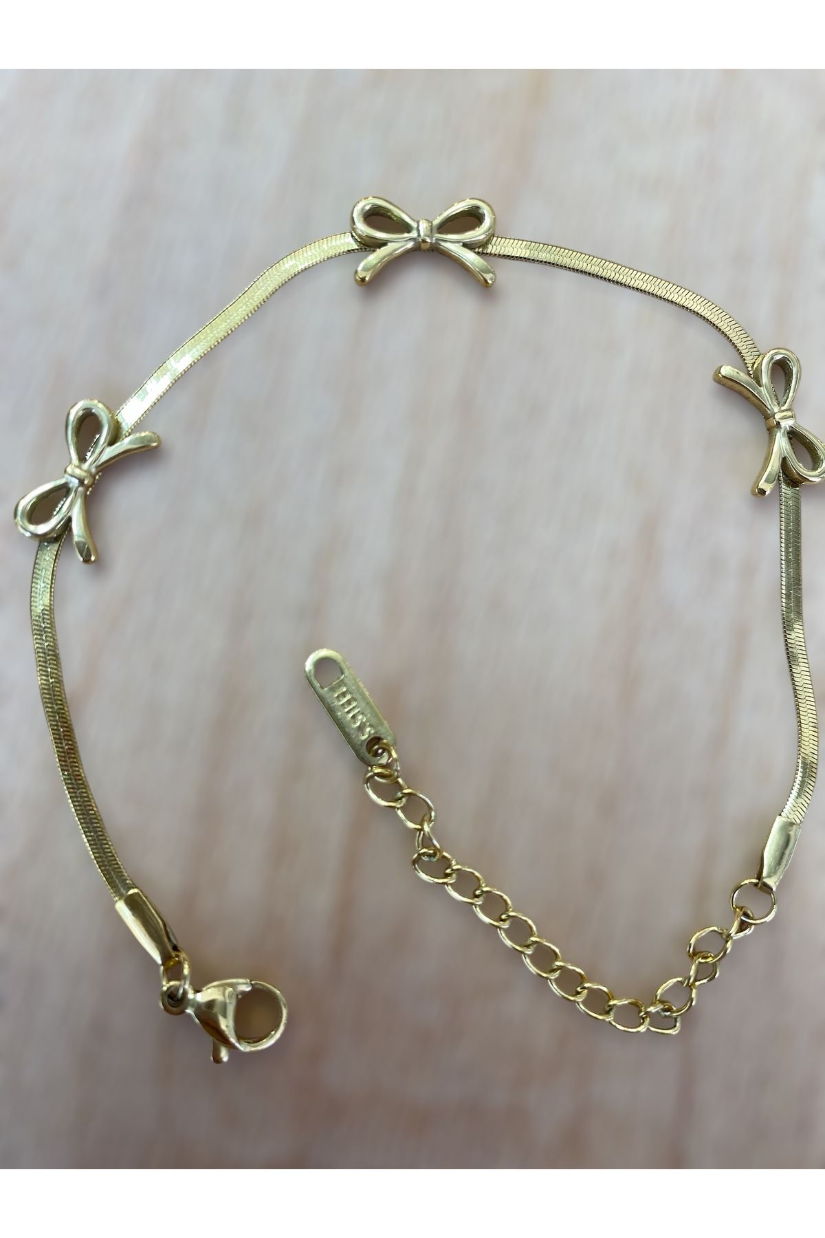 Leylak Takı Pinterest gold çelik fiyonk bileklik