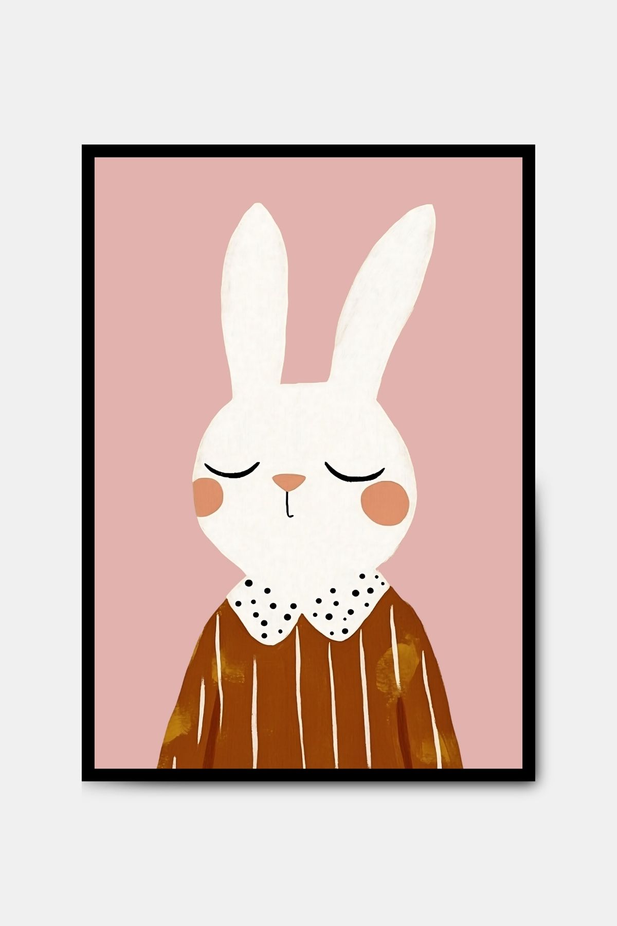 PİTAYA Uykucu Tavşan Poster - Çerçevesiz Tasarım Çocuk Odası Tablo Bebek Odası Tablo Çocuk Poster