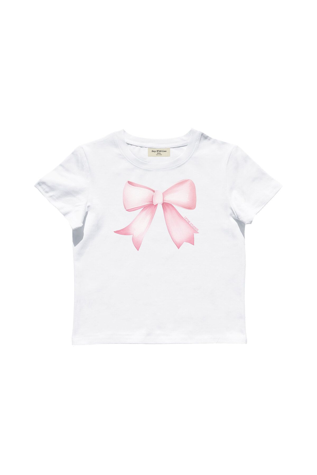 lethestudios Kurdele Baskılı Baby Tee Crop Top