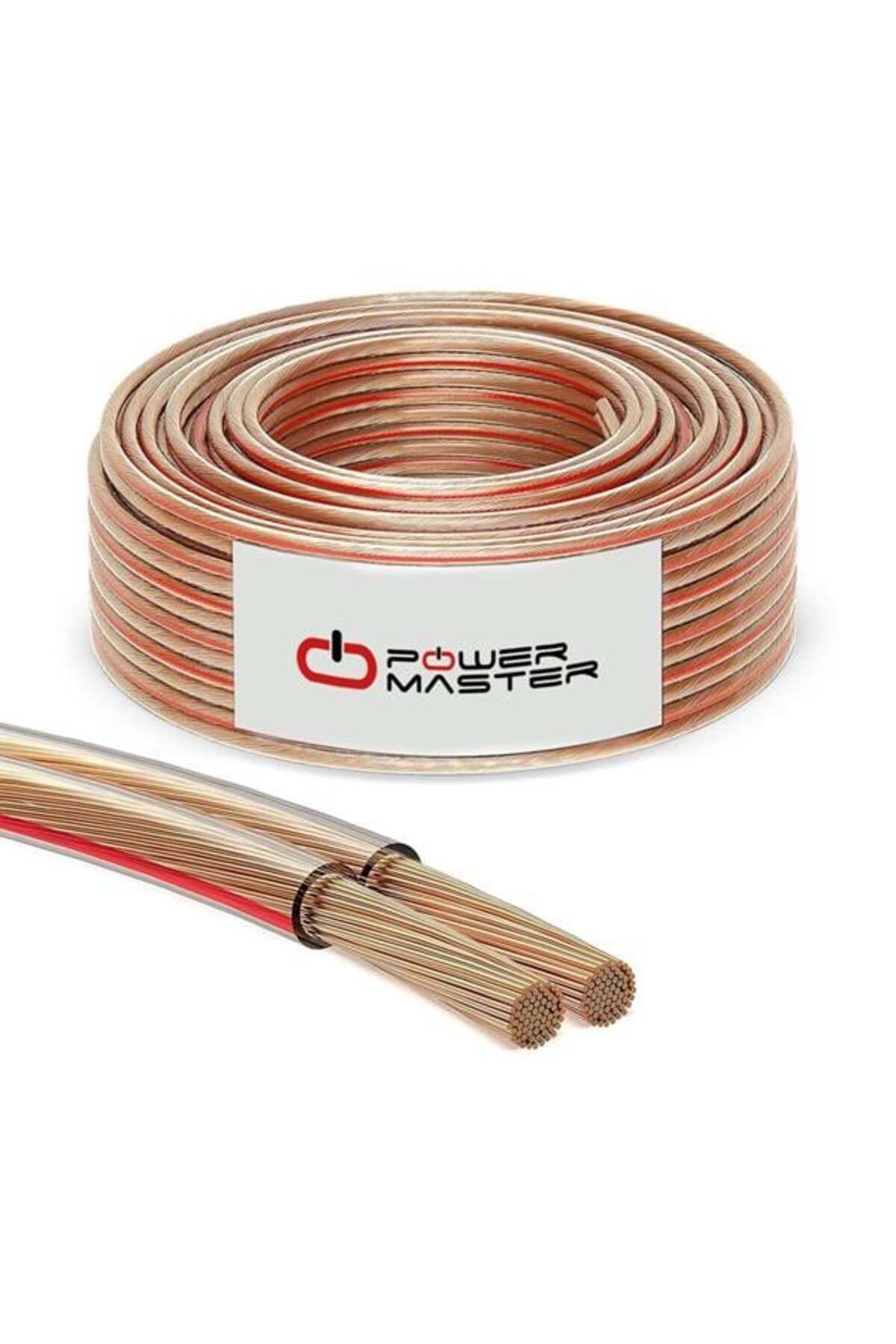 Pazarcan Powermaster Pm-398 2X1.50 Şeffaf Kodlu 100 Metre Bakır Cu Hoparlör Kablosu
