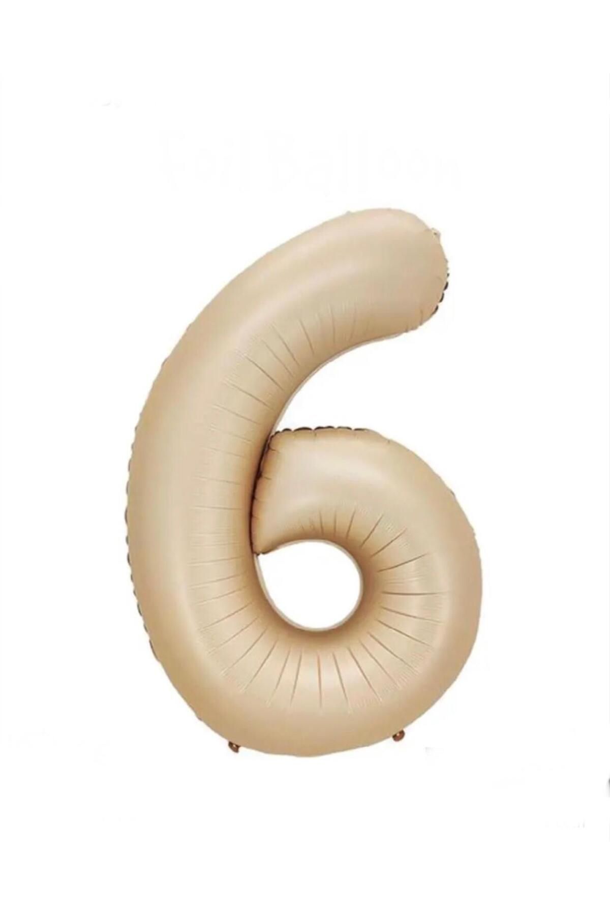 MİNAY 6 RAKAM FOLYO BALON KARAMEL RENK 34" 76cm